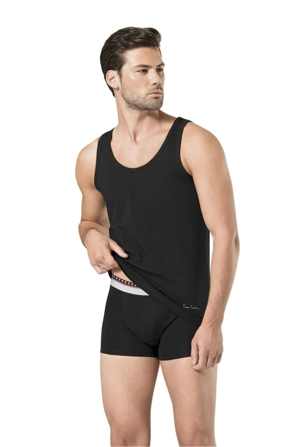 Pierre Cardin Erkek Pamuk-likralı Atlet Boxer 2'li Takım %95 Pamuk, %5 Elastan