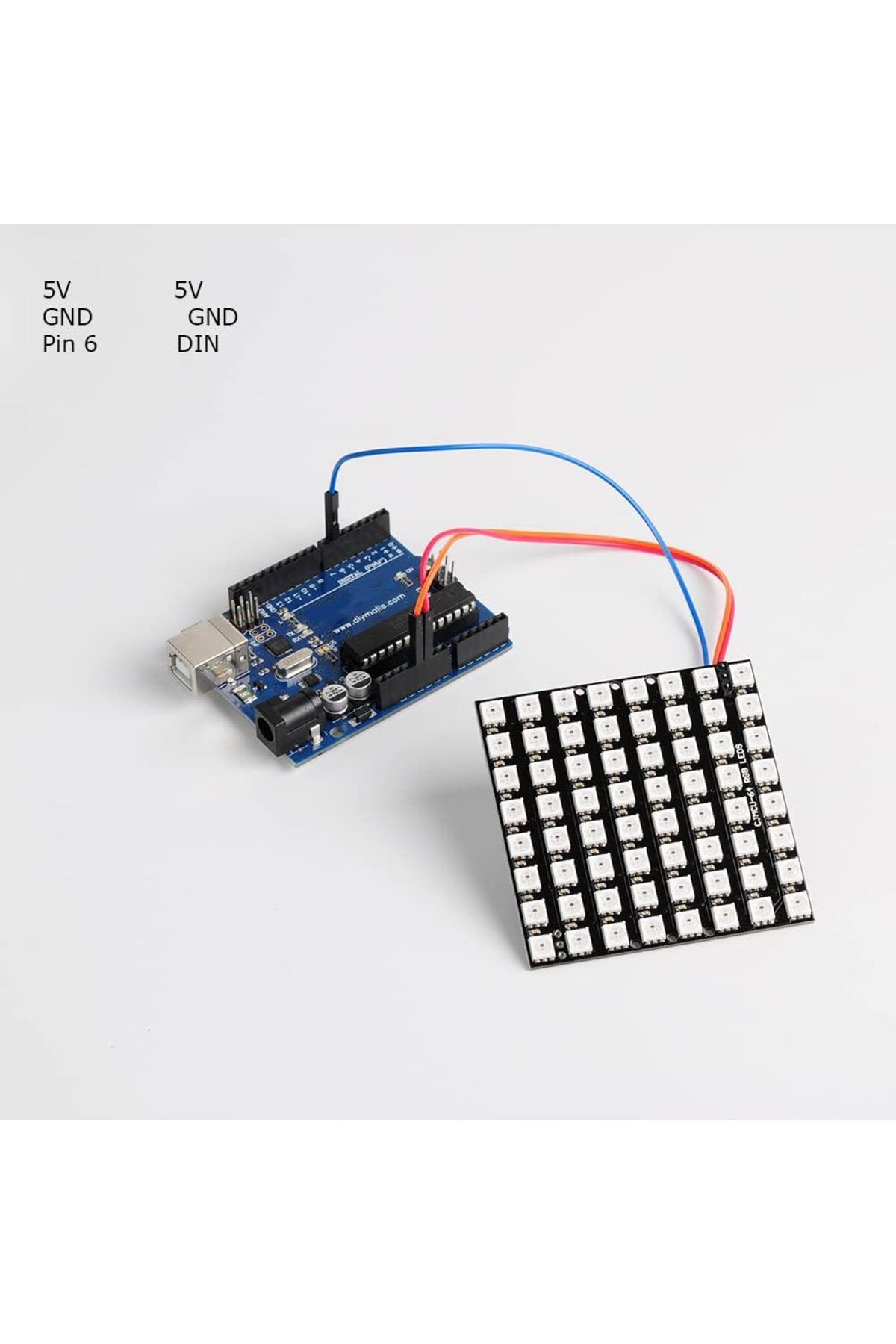 Sensör Modül-WS2812 LED 5050 RGB 8x8 64 بت وحدة مصفوفة LED 4
