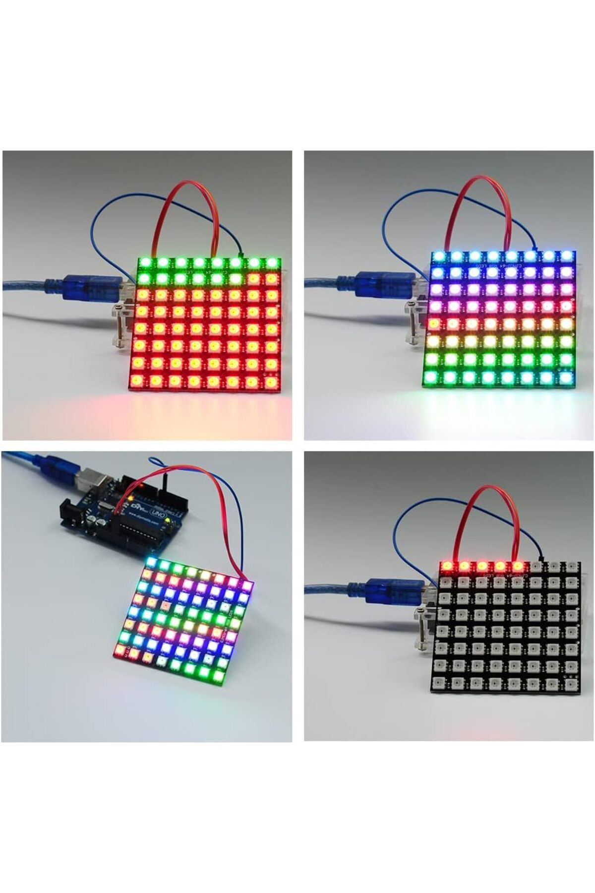 Sensör Modül-WS2812 LED 5050 RGB 8x8 64 بت وحدة مصفوفة LED 3