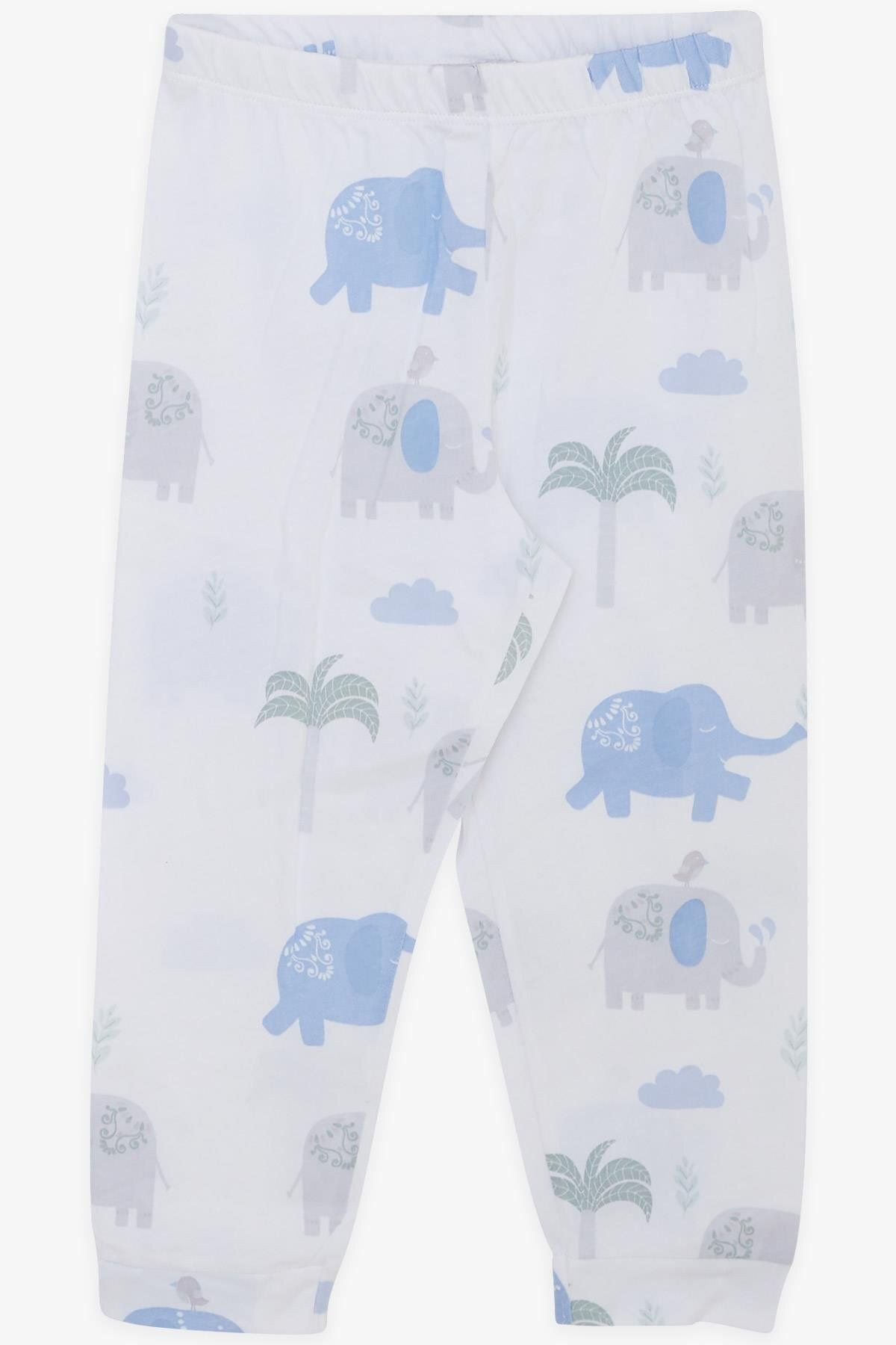 Macawi-1.5-5 Years Old Boy's Pajama Set - Friendship Themed, Elephant Printed, White 4