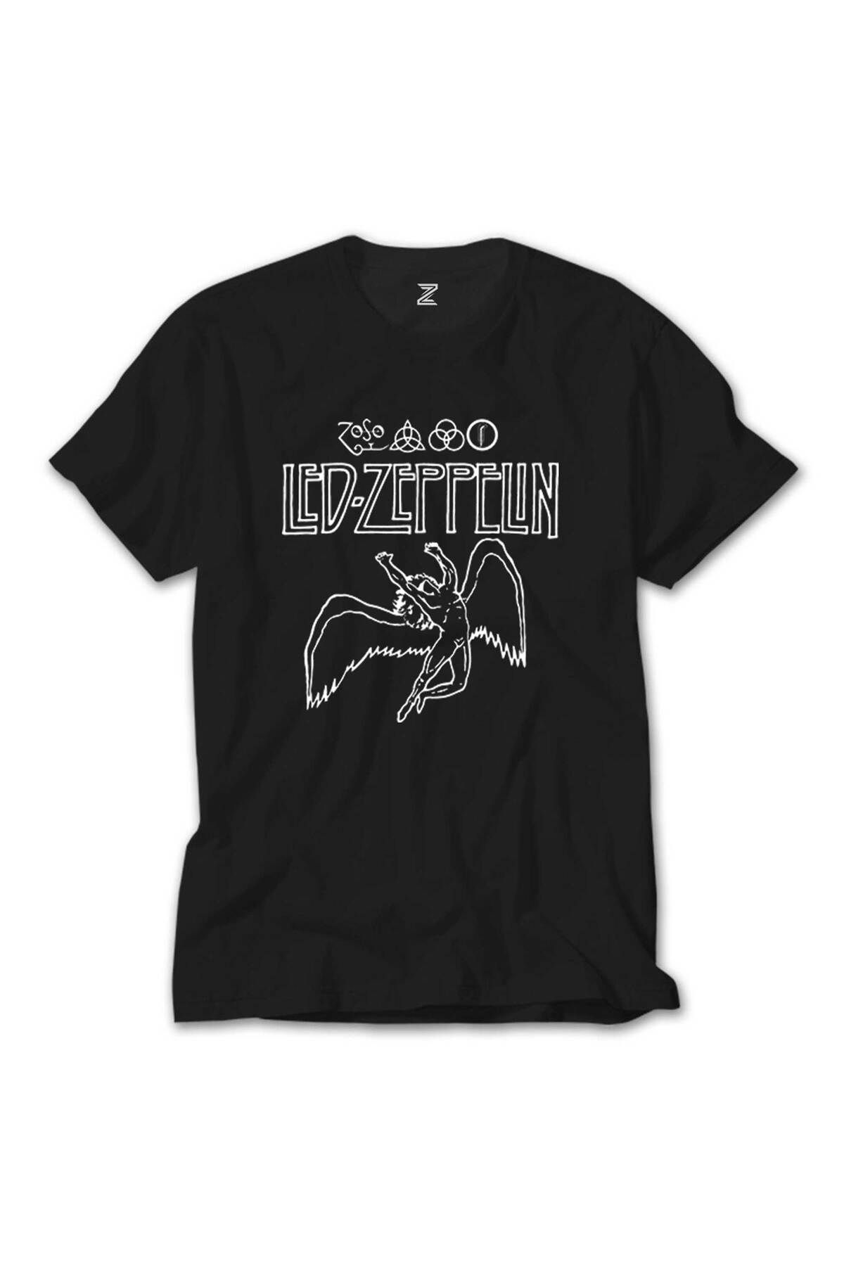 WAKHA Led Zeppelin Zoso Icarus Siyah Tişört