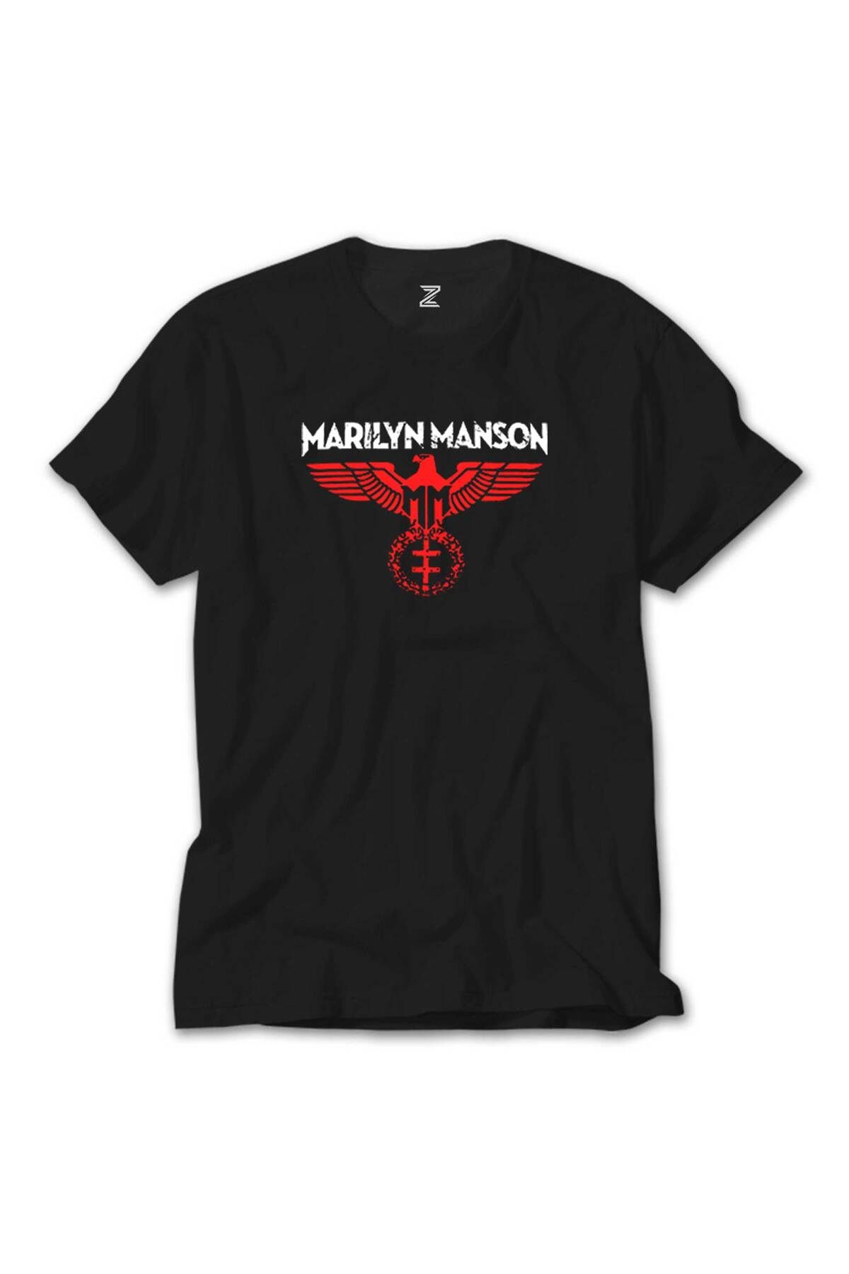 WAKHA Marilyn Manson Spread Eagle Siyah Tişört