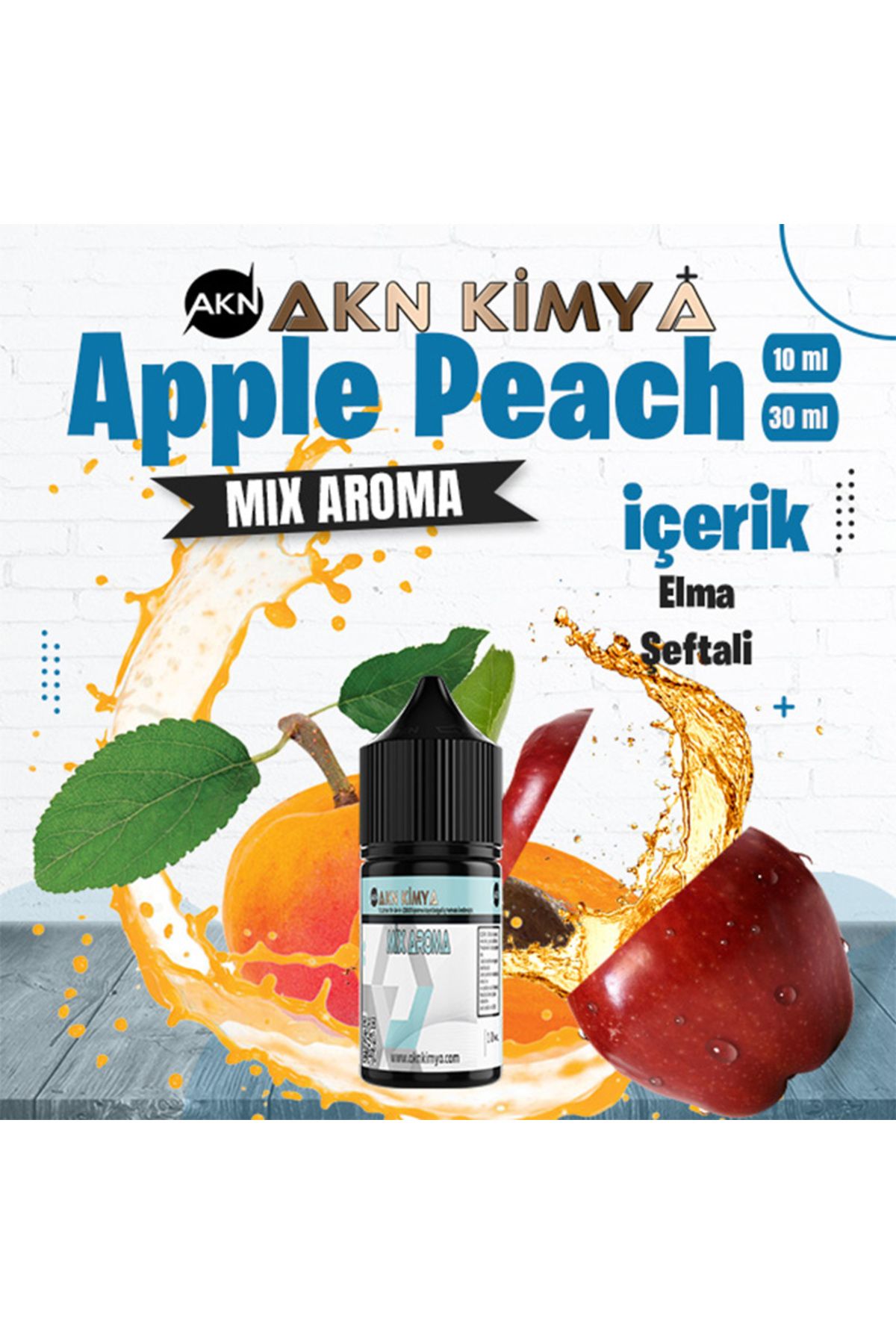 akn kimya Apple Peach Mix Aroma Elma Şeftali Gıda Aroması 10 ml