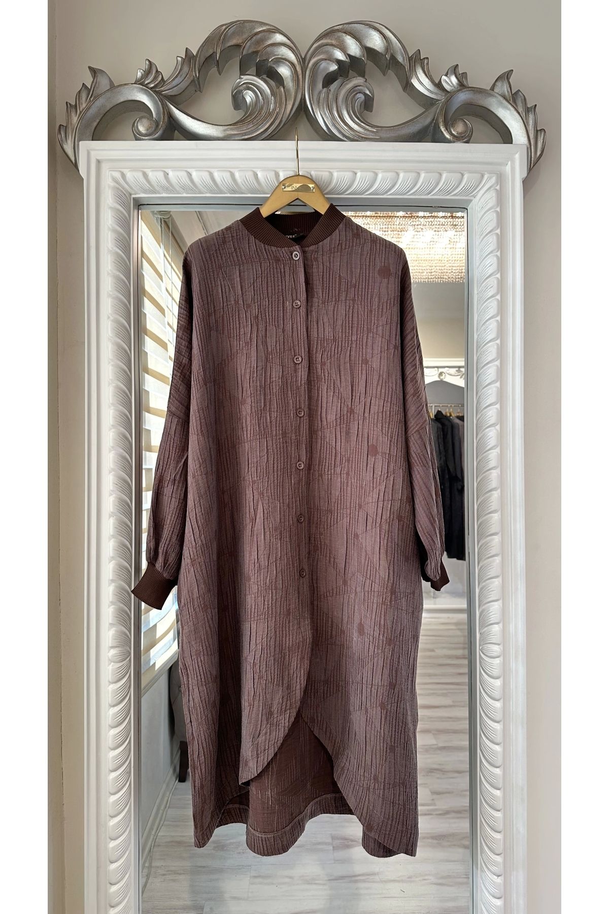 Invee-INVEE 6982 Brown Color Modal Tunic 2