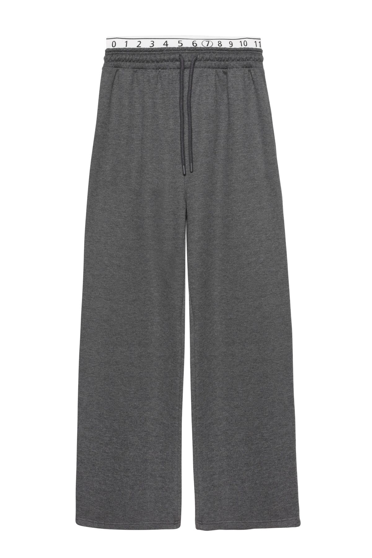 Quzu-Anthracite Wide Leg Sweatpants - Waist Number Detail 2