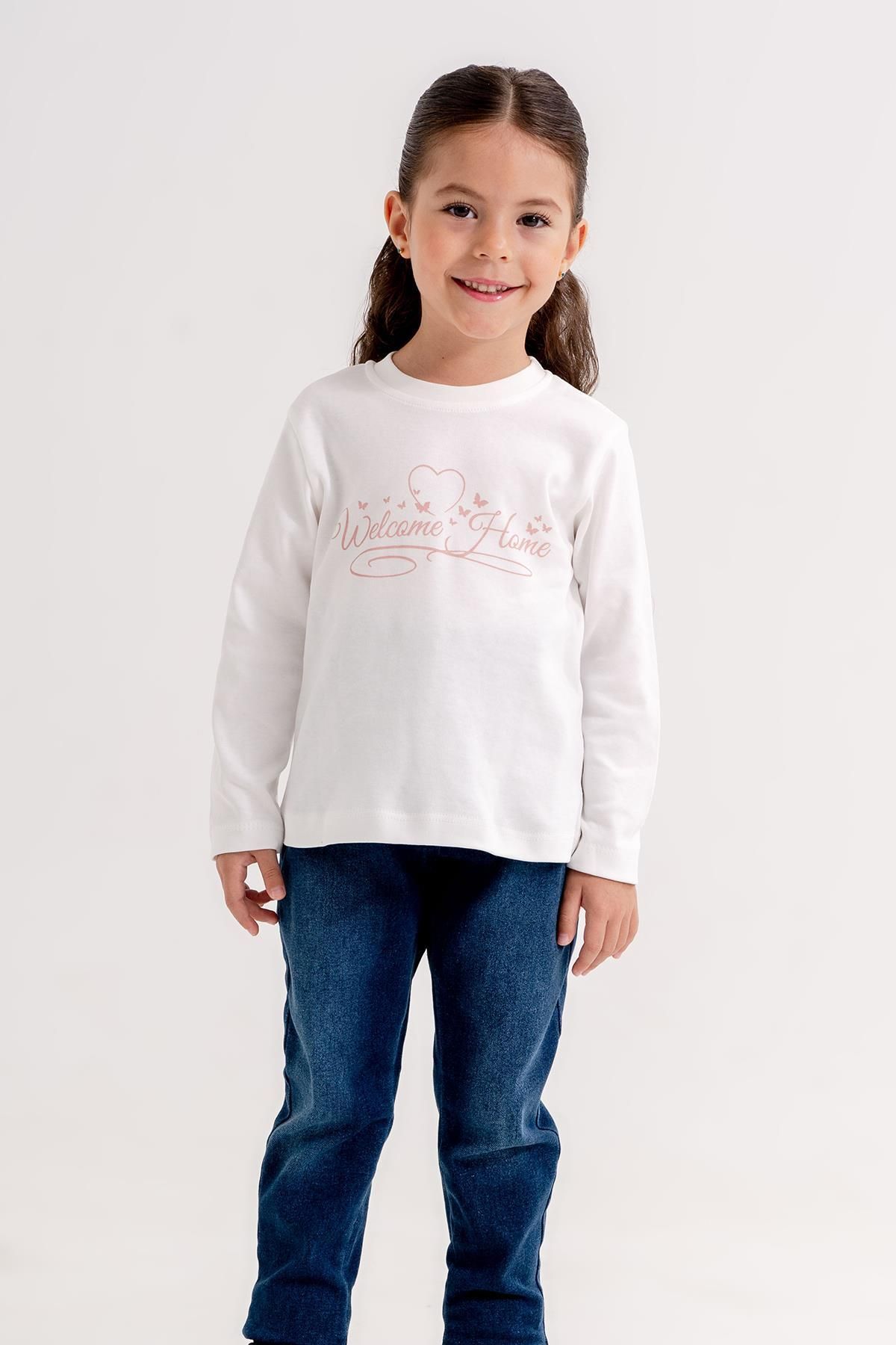 Minik Dolap-Quilted Coat 3 Piece Jeans Set 5