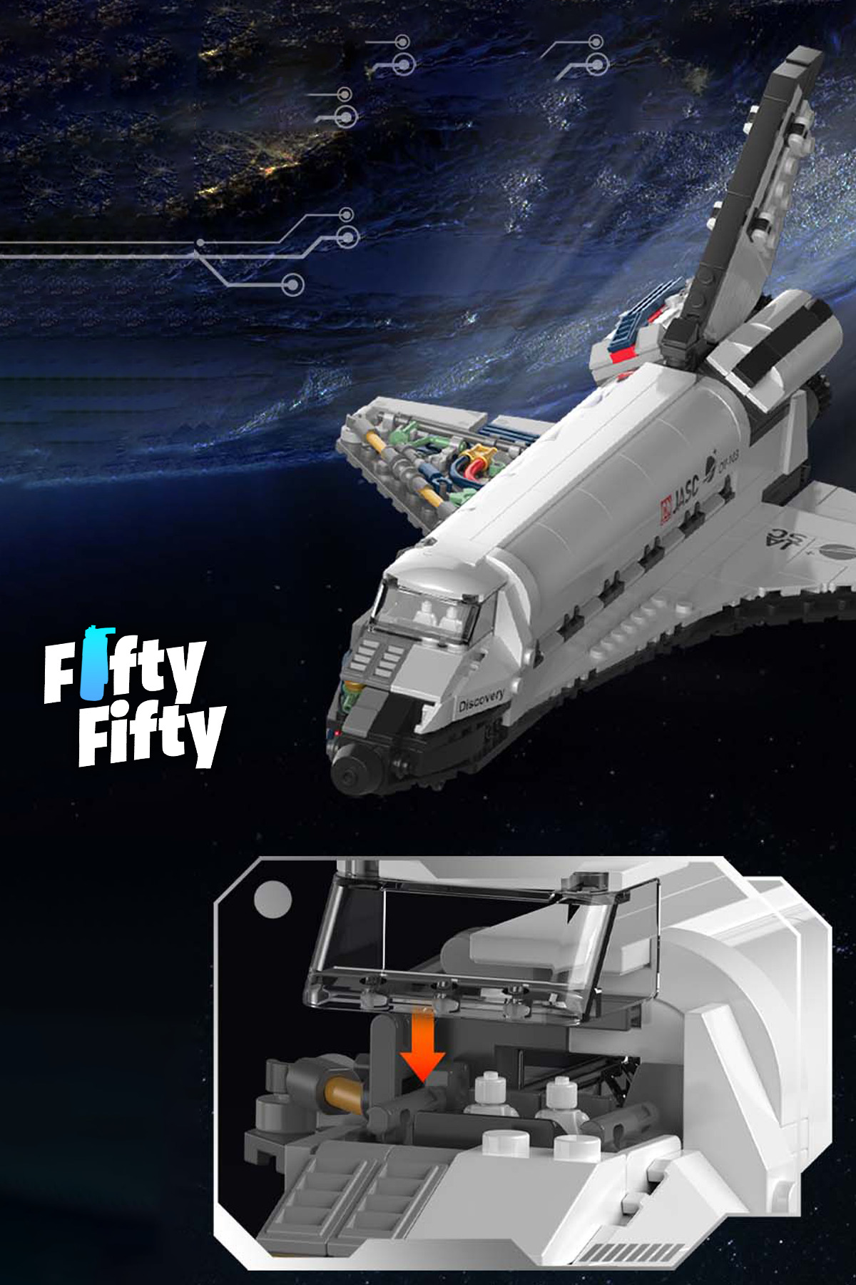 مجموعه فضایی جکی/فضاپیما – مجموعه ساختنی اسباب‌بازی JK8502 (+۸۰۰ قطعه)