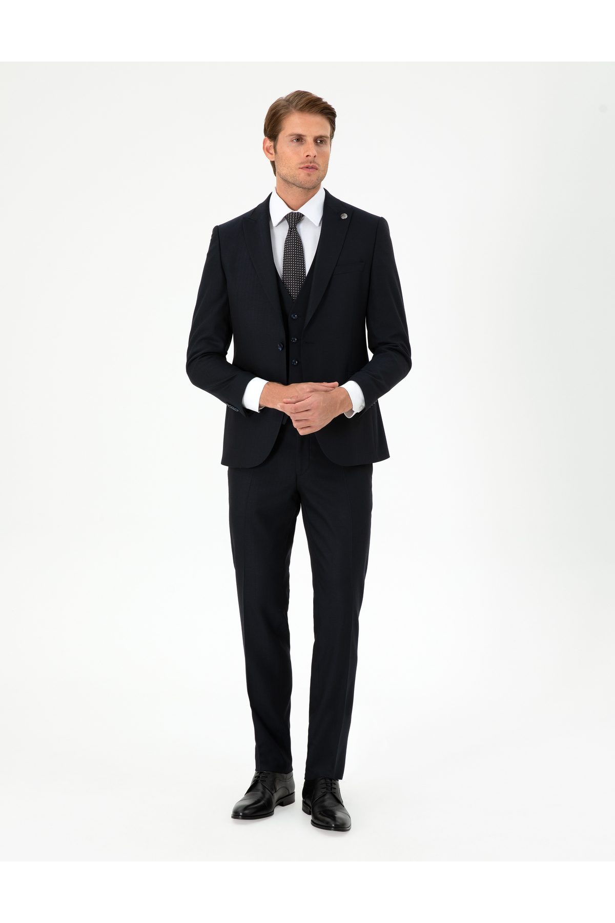 Pierre Cardin Navy Blue Extra Slim Fit Vest Suit 50292195-Vr033