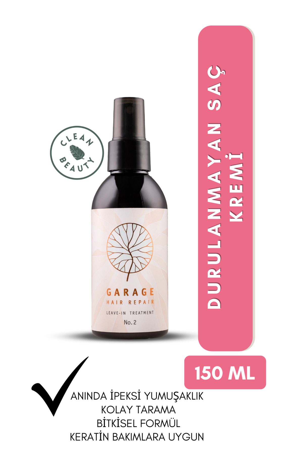 Garage Organics Leave-in Treatment No.2 | Durulanmayan Saç Kremi | Kolay Tarama & Nemlendirme