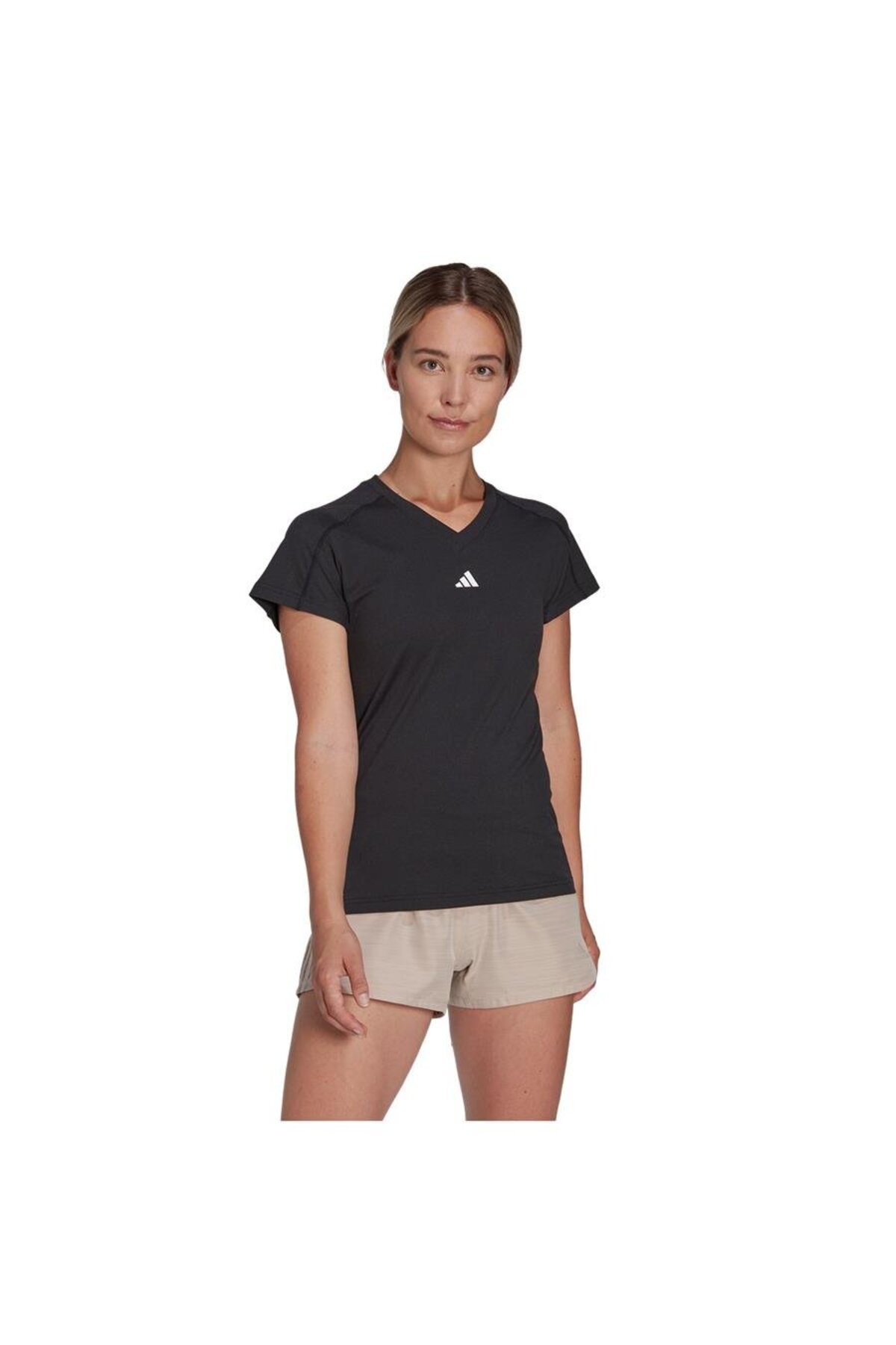 adidas AEROREADY Train Essentials Minimal Branding V Yaka Tişört görsel 3