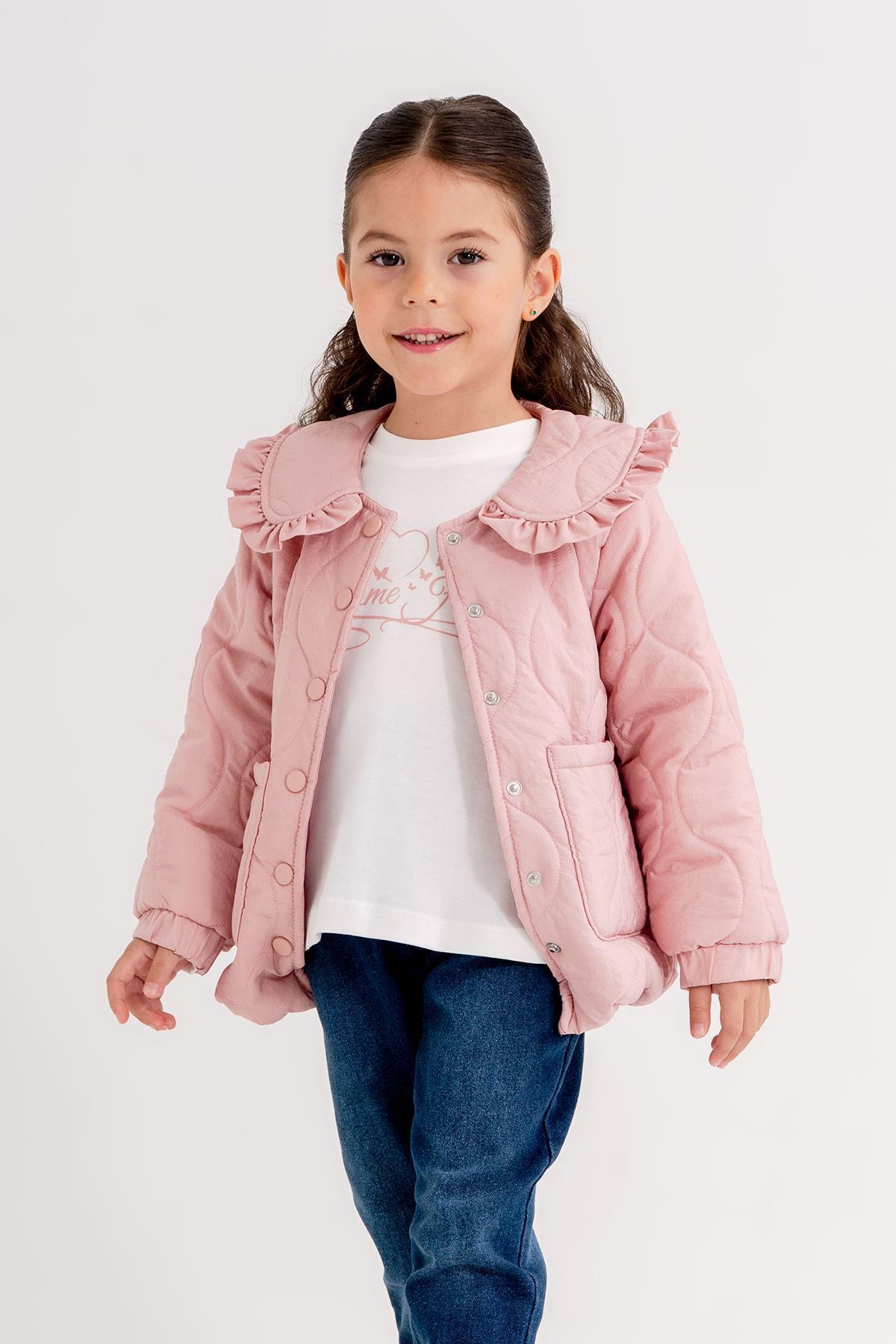Minik Dolap-Quilted Coat 3 Piece Jeans Set 3
