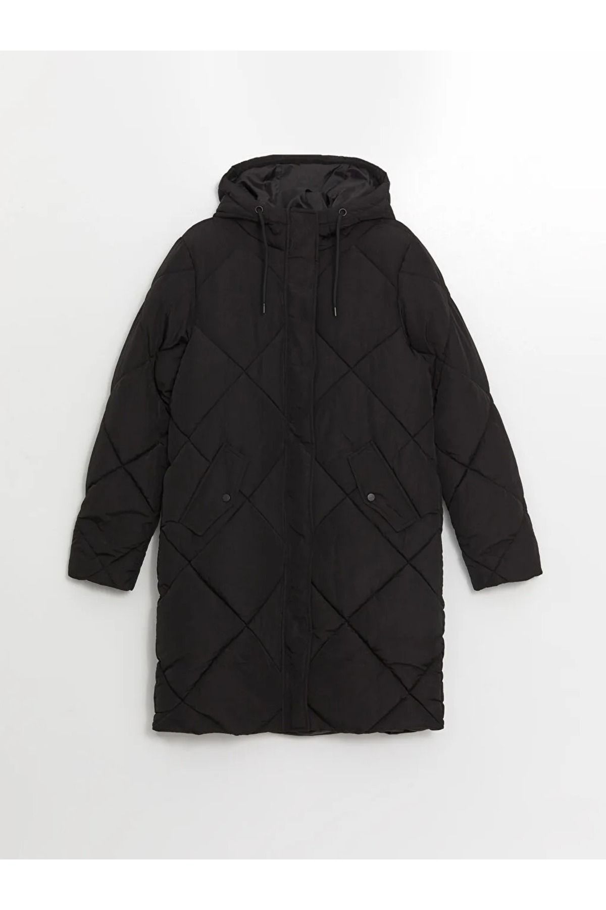 LC Waikiki-Lcw Vision New Black Hooded Quilted Women's Puffer Jacket 6