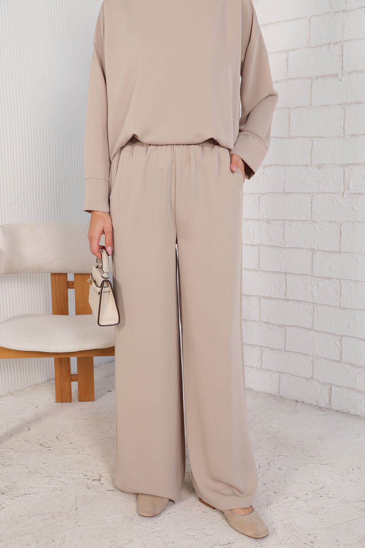 Melike Tatar-Stone Crepe Loose Trousers 32-2235 1