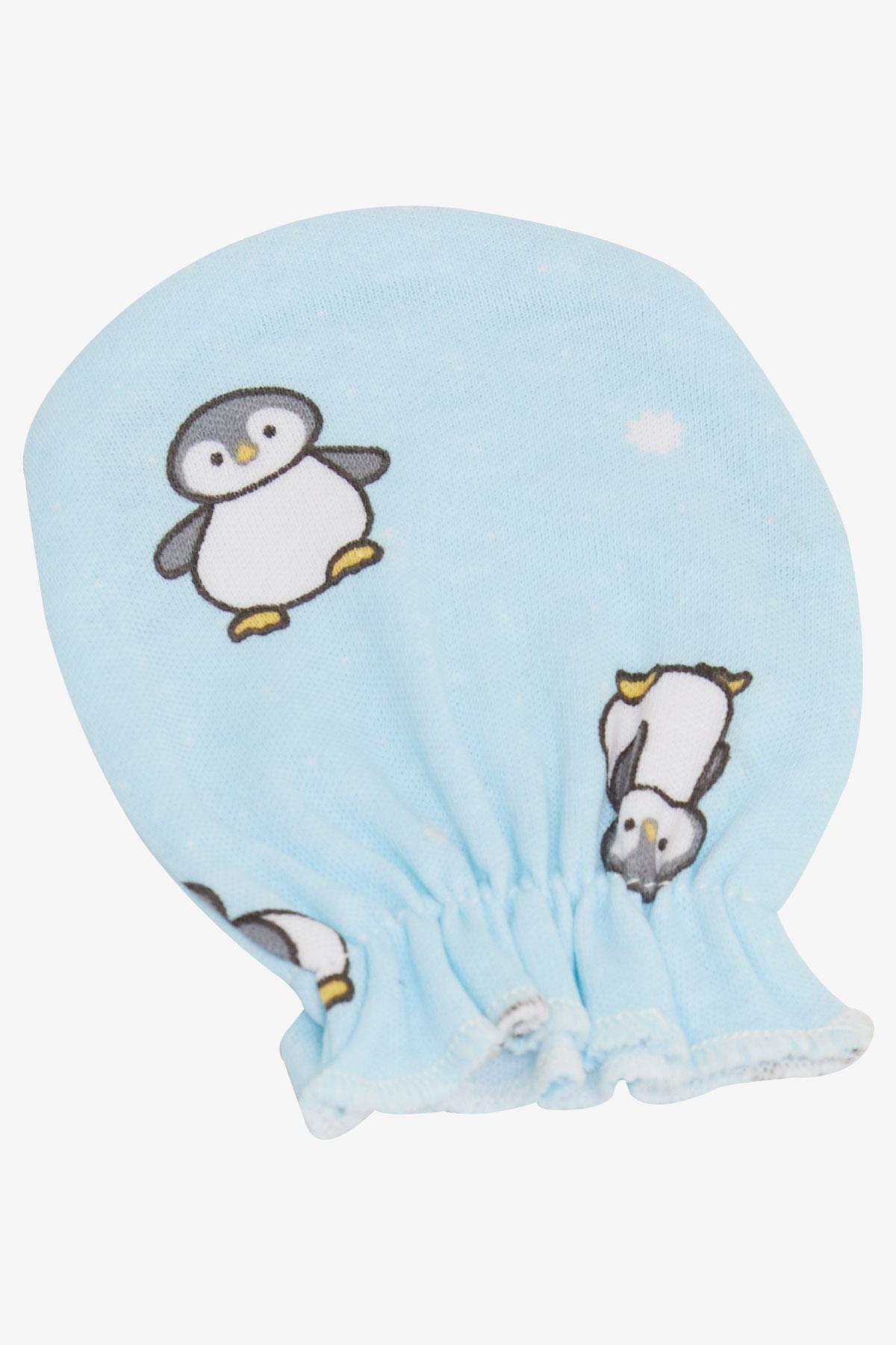 Breeze Yenidoğan Bebek Eldiven Penguen Desenli Açık Mavi fotoğrafı 3 (önizleme)