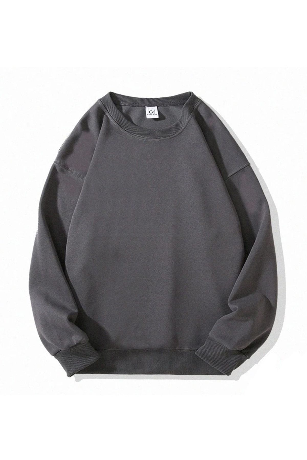 COMBİNE MİCHAİL-Winter Unisex Basic Sweatshirt - Long Sleeve, Soft Fabric, Smoke 1