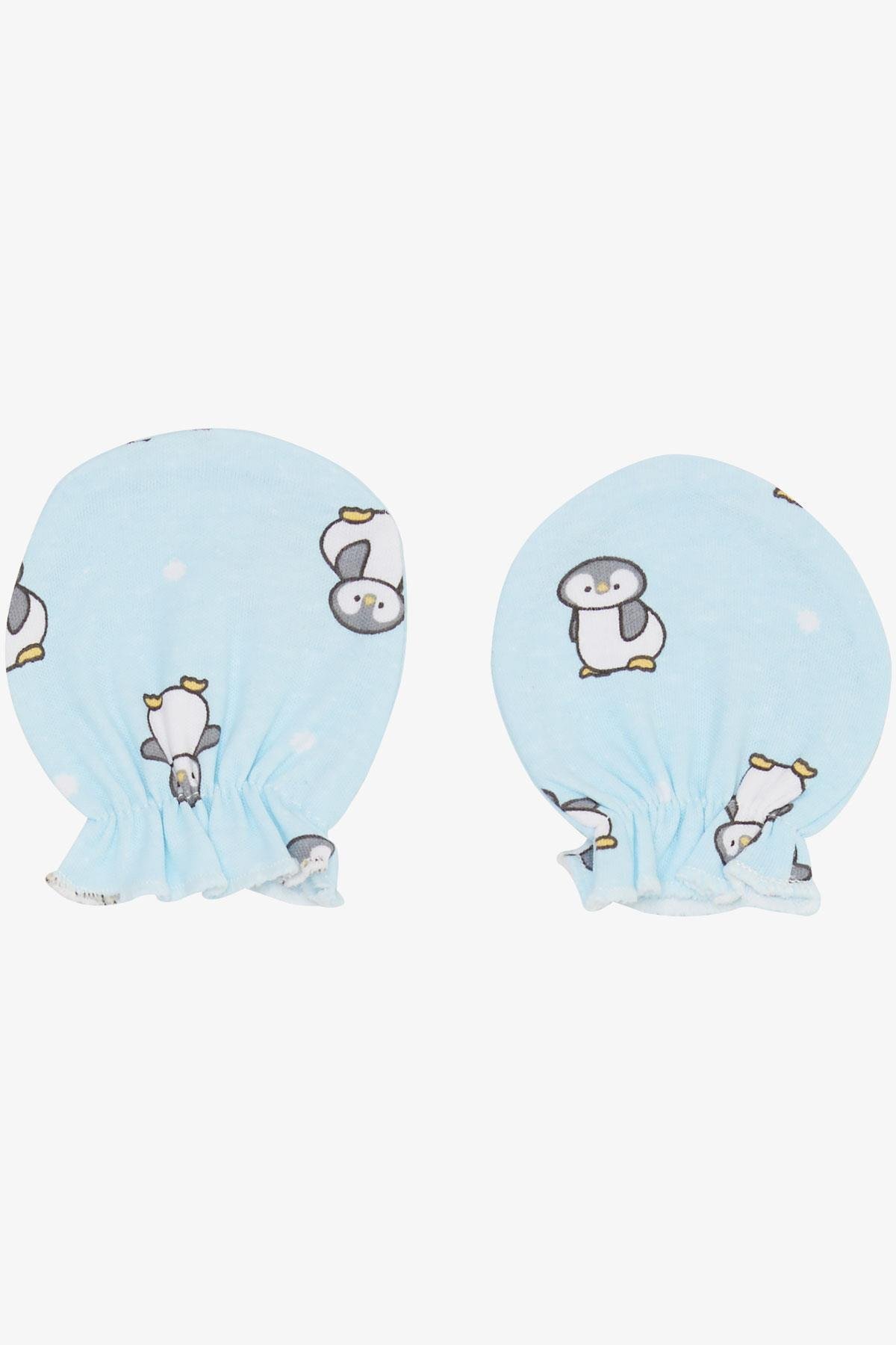 Breeze Yenidoğan Bebek Eldiven Penguen Desenli Açık Mavi fotoğrafı 2 (önizleme)