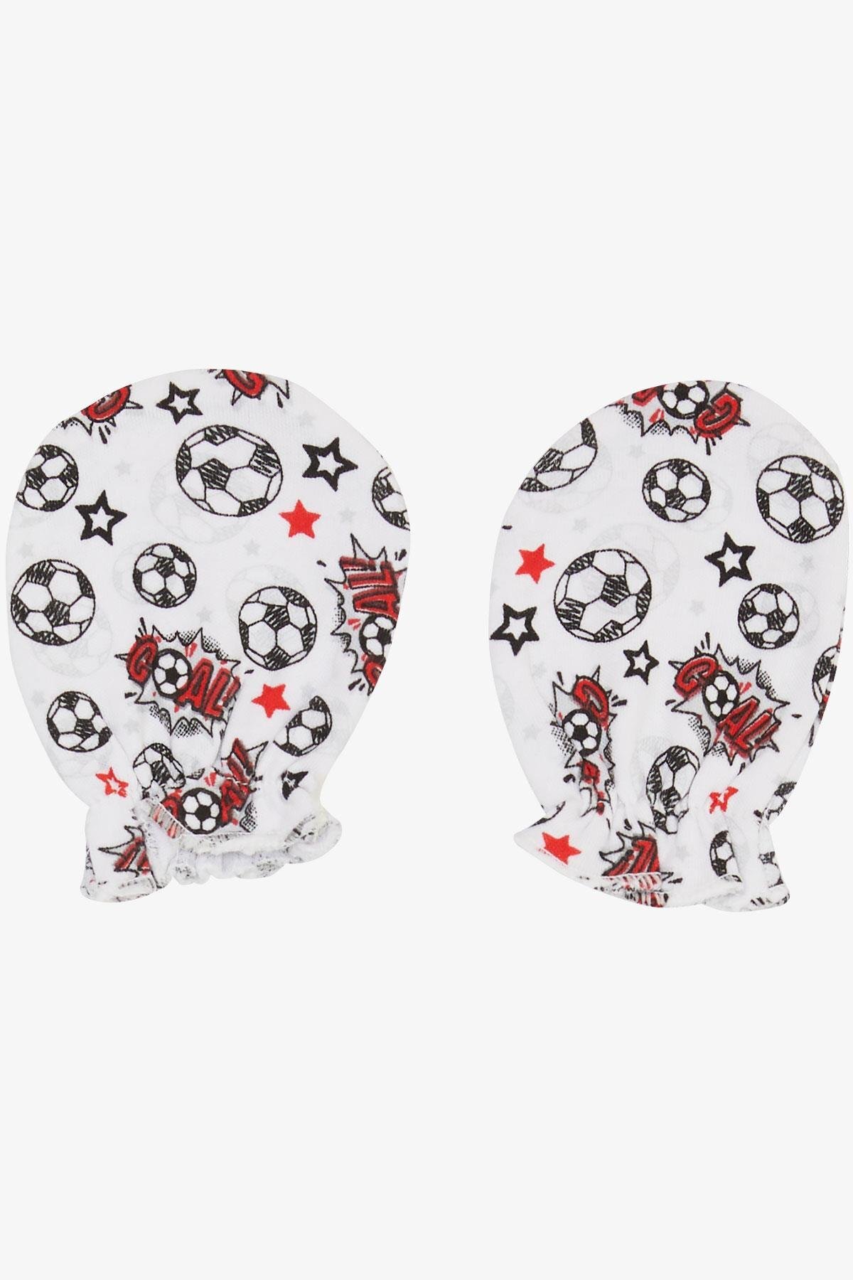 Breeze Yenidoğan Bebek Eldiven Futbol Temalı Beyaz fotoğrafı 2 (önizleme)