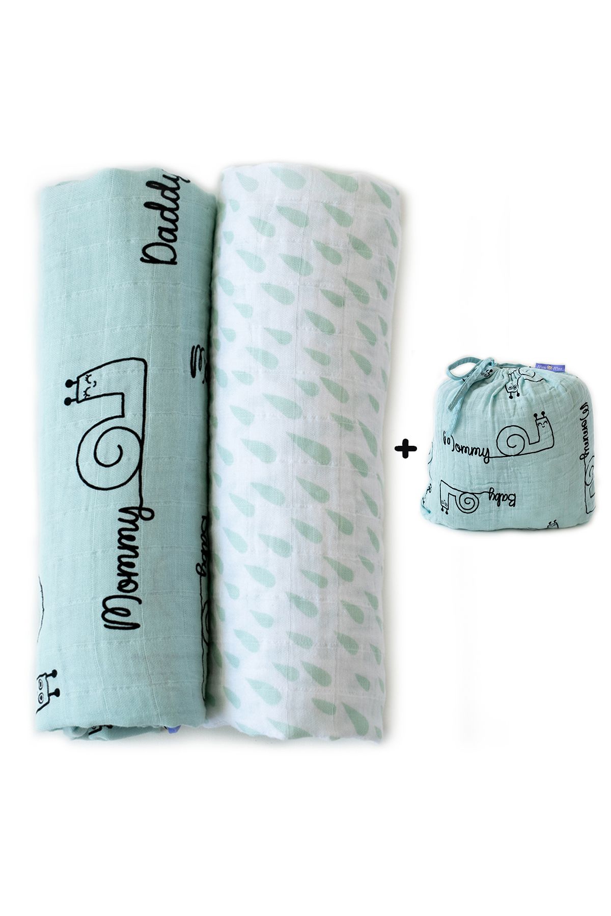 Milk & Moo-Milk&Moo Sangaloz Musselin Wickeldecke 2er-Set 1