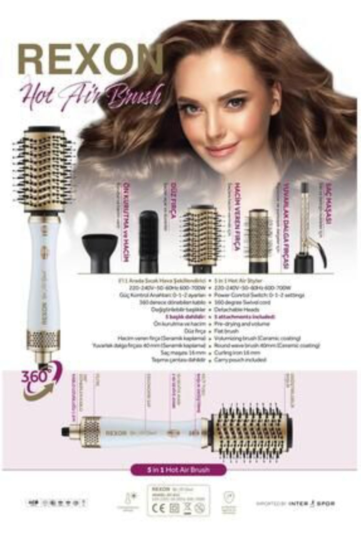 Genel Markalar 5İn1 Hot Air Brush Saç Şekillendirme Cihazı — 5In1