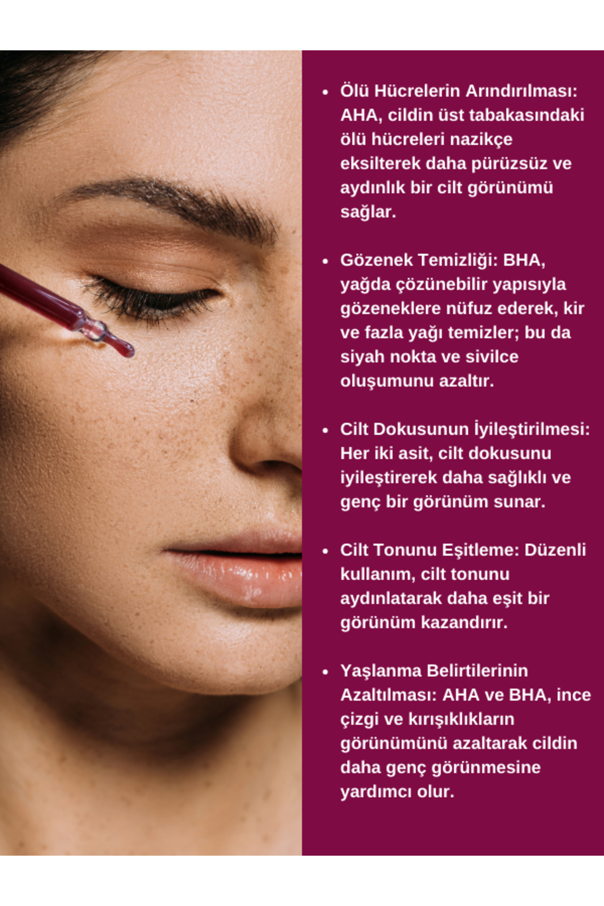 Canlandırıcı Arındırıcı Cilt Tonu Eşitleyici Peeling Serum (AHA 10% BHA 2%) 30 ml — TYCCTVVJKN172862806207256 — تصویر 4 از 5