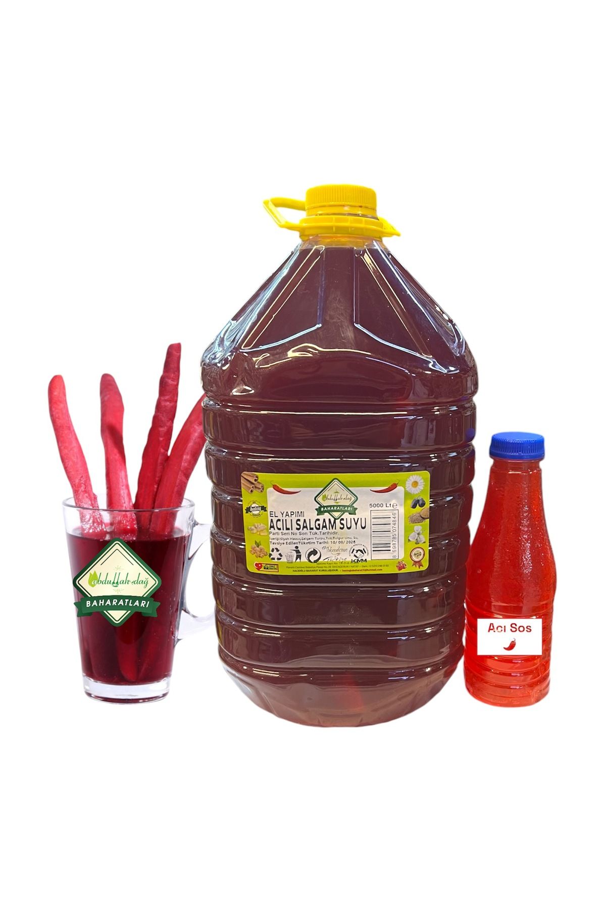 ABDULLAH DAĞ Hatay Yöresel Şalgam Şalğam Suyu Acılı 5 Litre Şişe