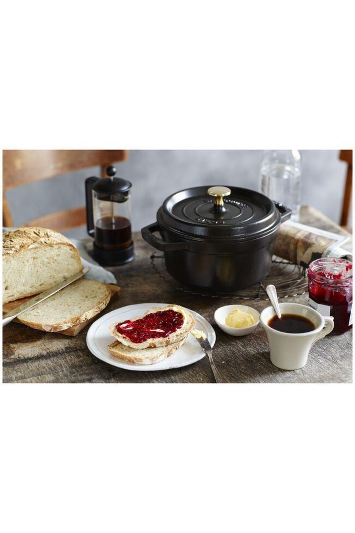 STAUB-La Cocotte 20cm 2.2Lt. Round Black Cast Iron Pot - 405094870 8