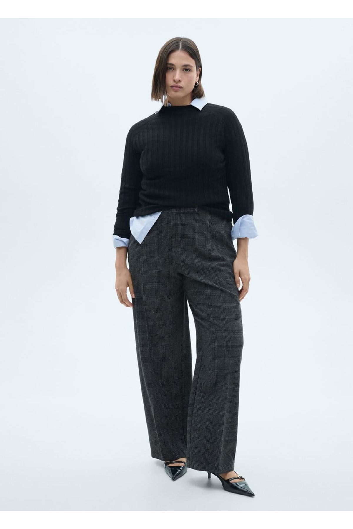 MANGO Woman Düz kesim tüvit pantolon görsel 8