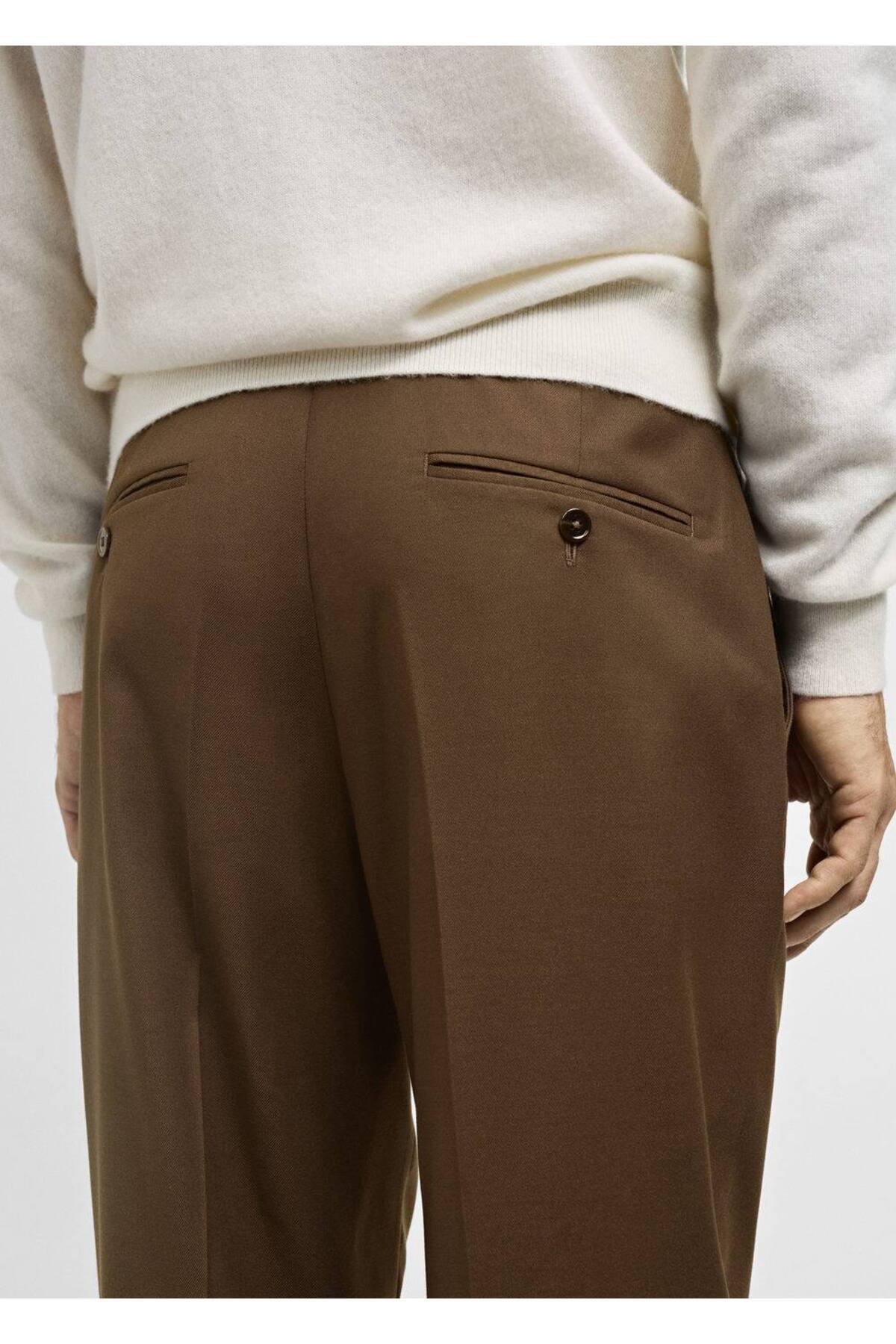 MANGO Man-Slim Fit Fabric Trousers 6