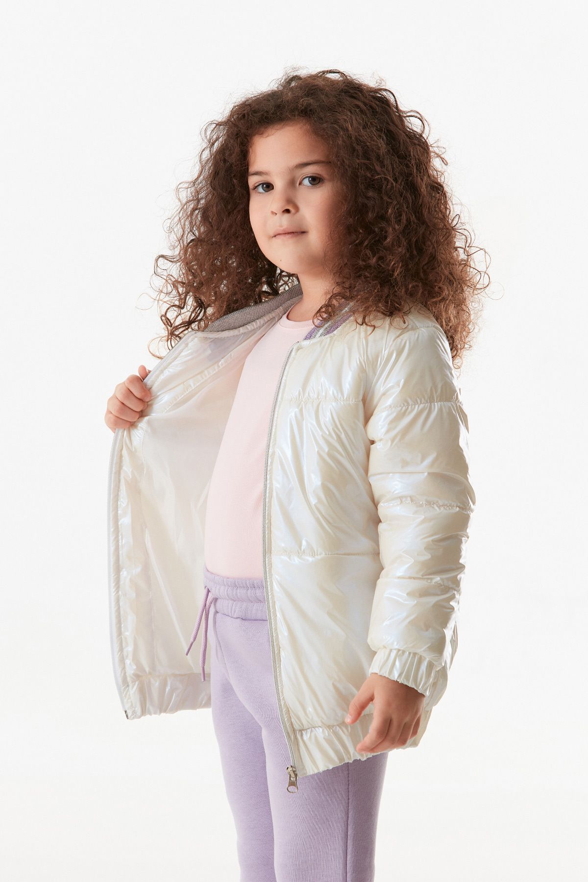 Fulla Moda-Flamingo Embroidered Lighted Girls' Coat 4