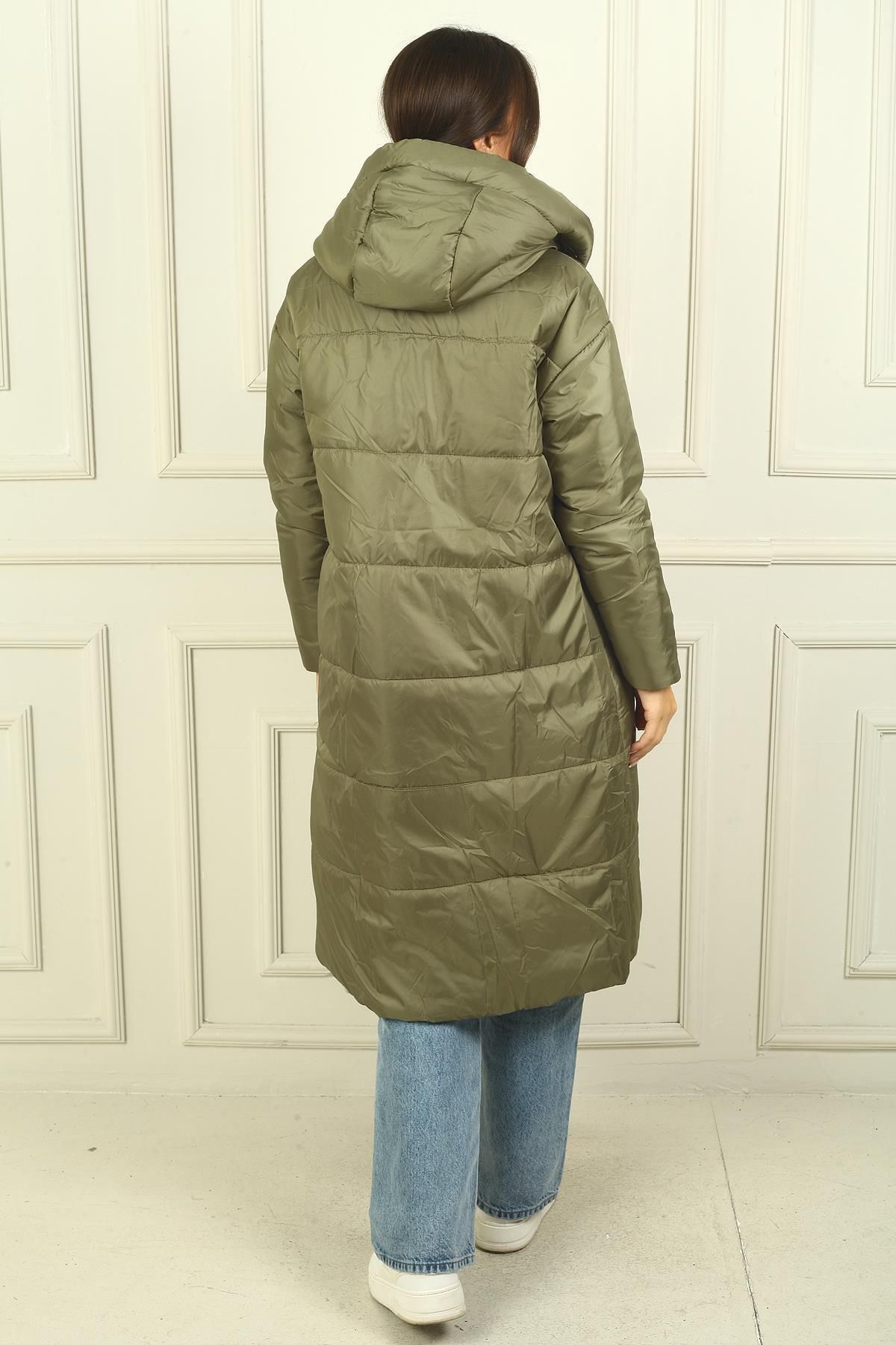 By Saygı-Hooded Lined Long Ovrised Puffer Coat 4