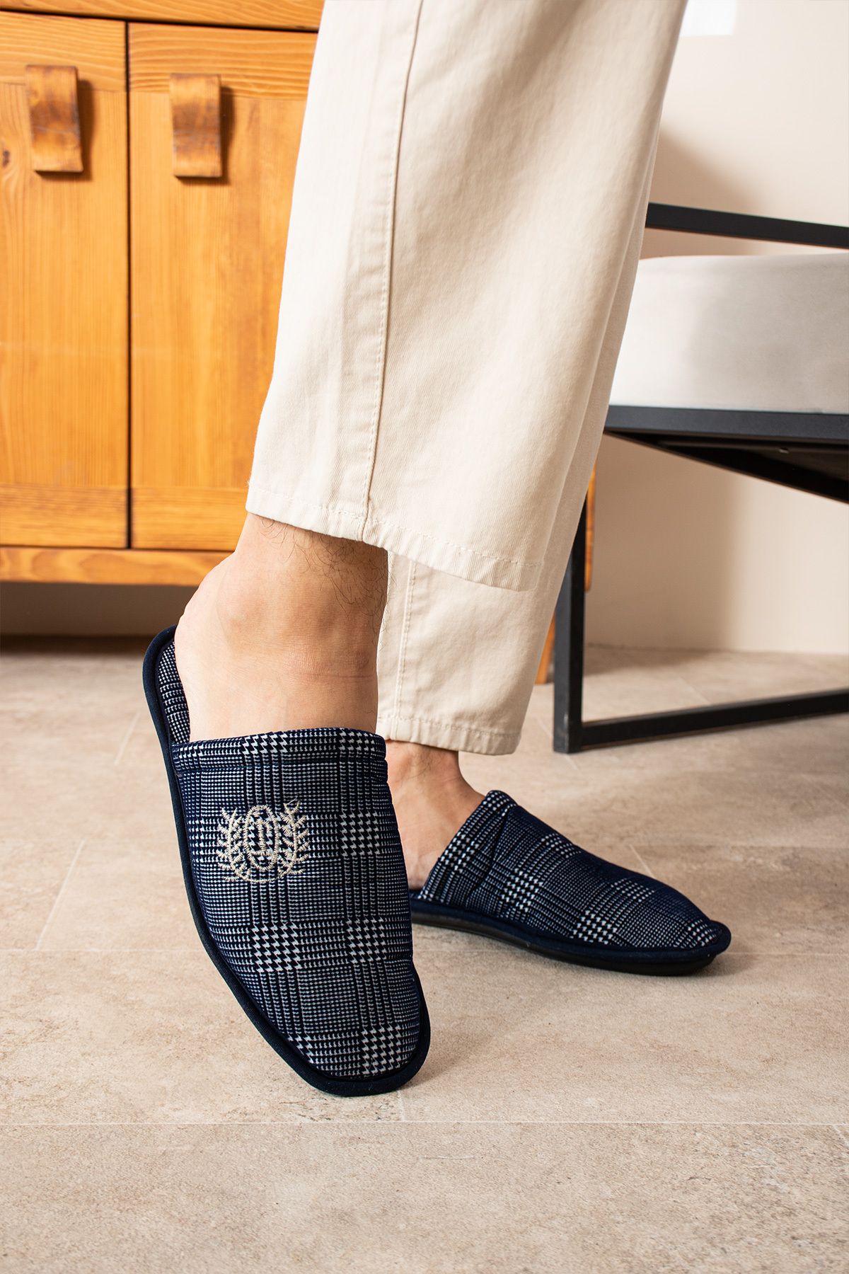 İlkem-Groom Men's Slippers - Winter Rug, Dowry and Bundle Set, Guest Slippers 2