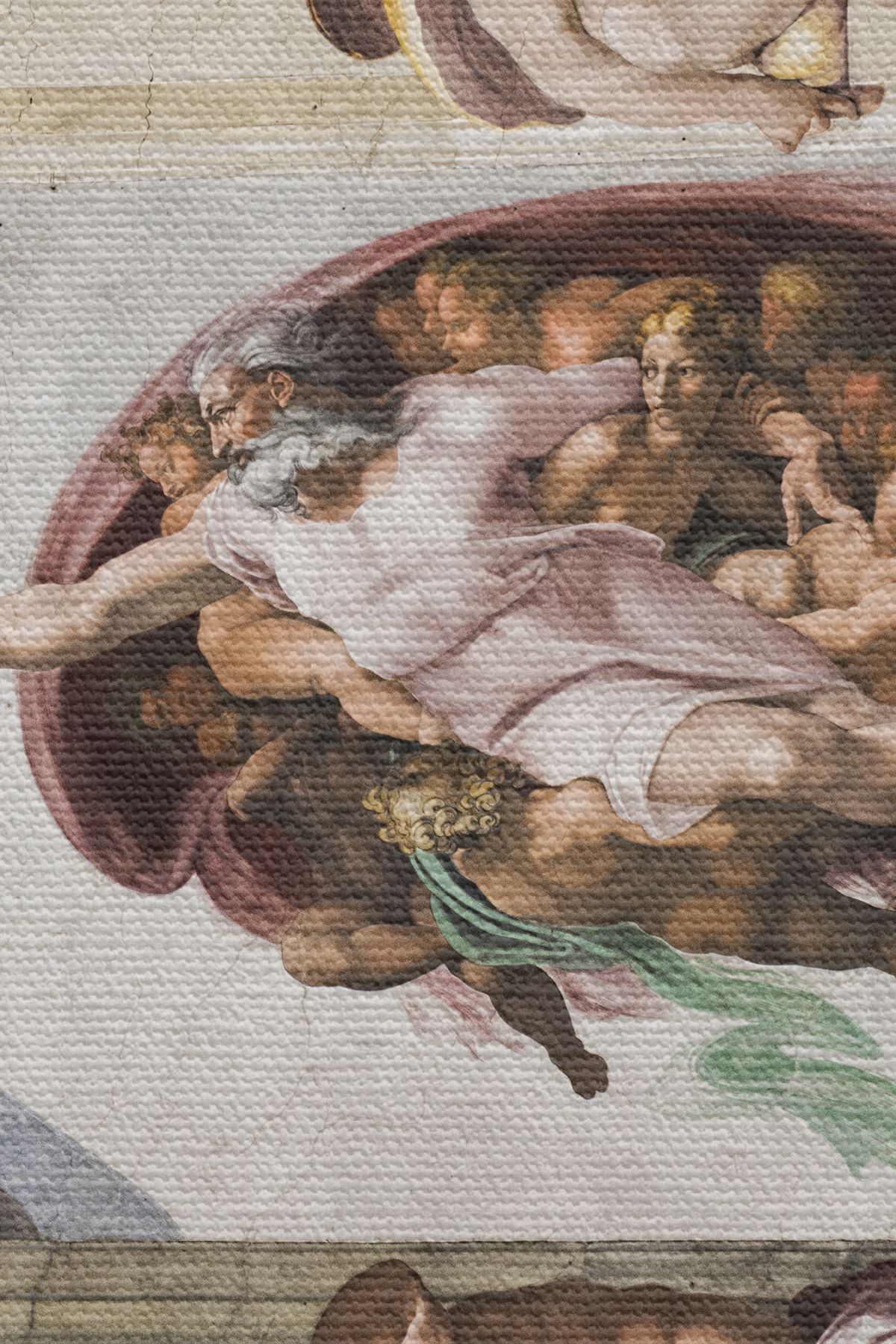 krmnyatırım-Wall Cloth / Carpet Michelangelo - Adam in Creation Quality Canvas Fabric-4069 3