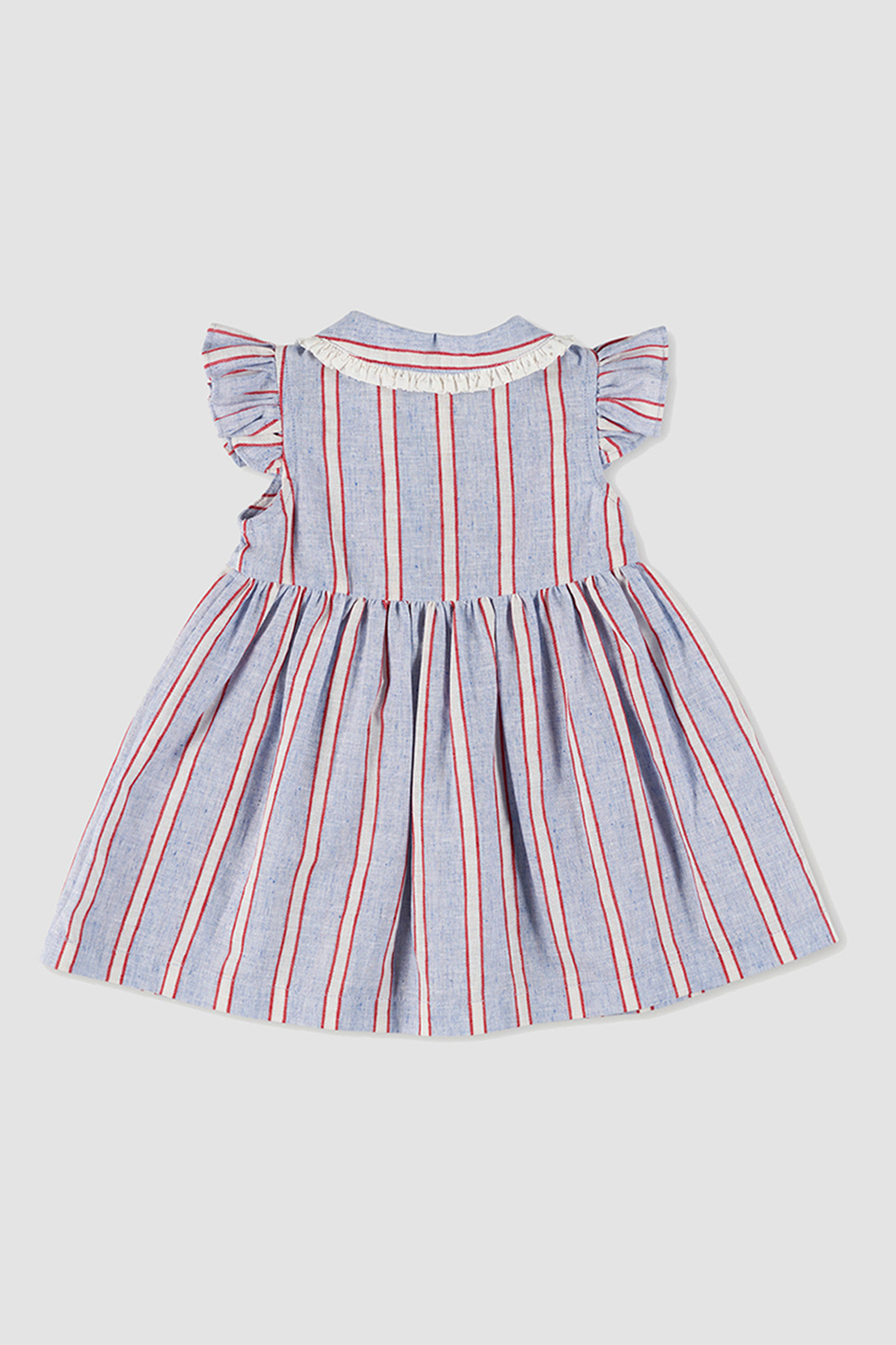 Panço Kız Bebek Çizgi Desenli Mavi Elbise fotoğrafı 2 (önizleme)