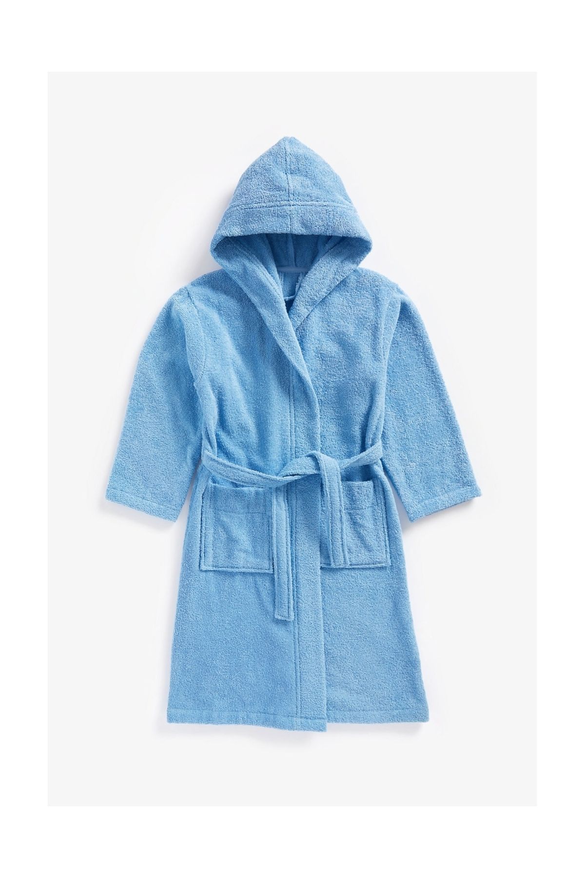 HENESSA TEKSTİL-Blue Hooded Children's Bathrobe 1