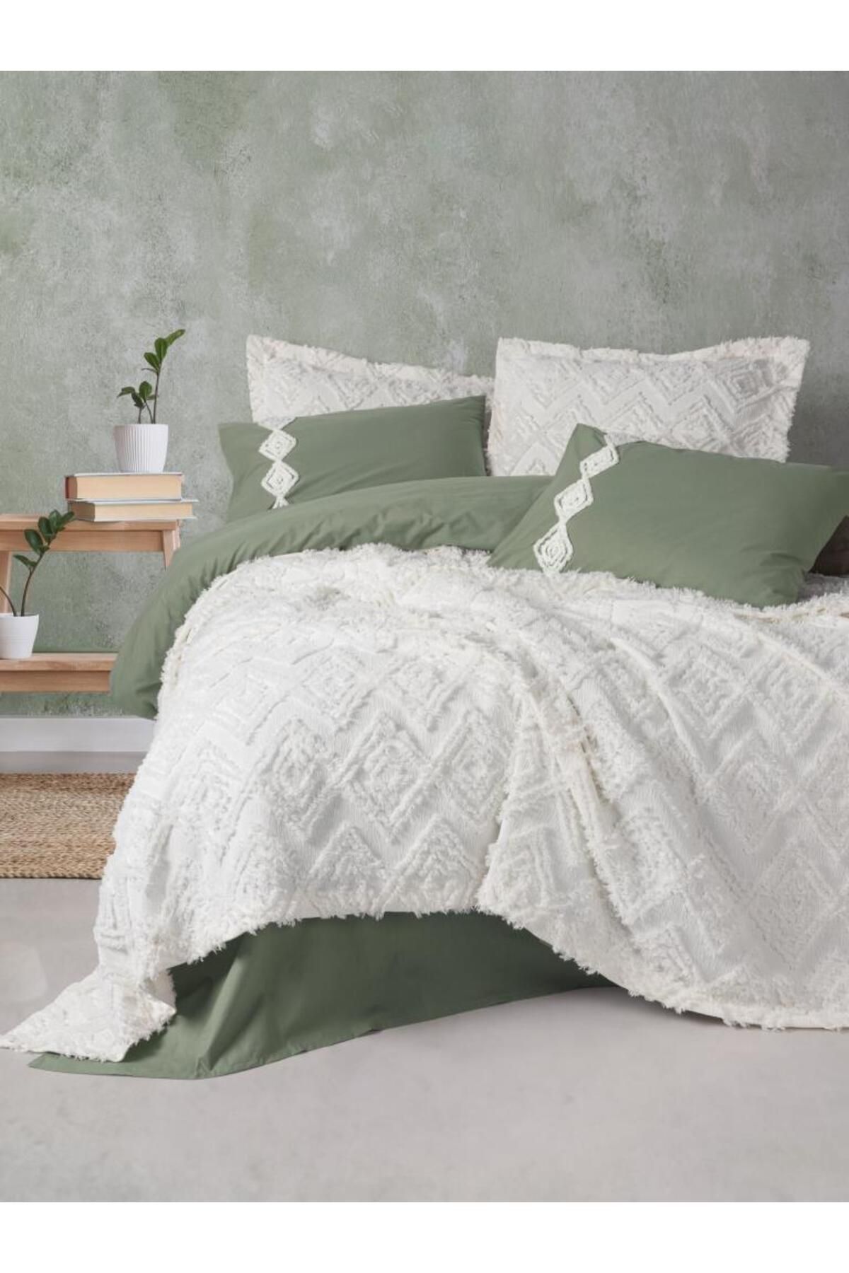 Cotton Box Ranforce Çift Kişilik Yatak Örtülü Nevresim Takımı Limi Luke Krem