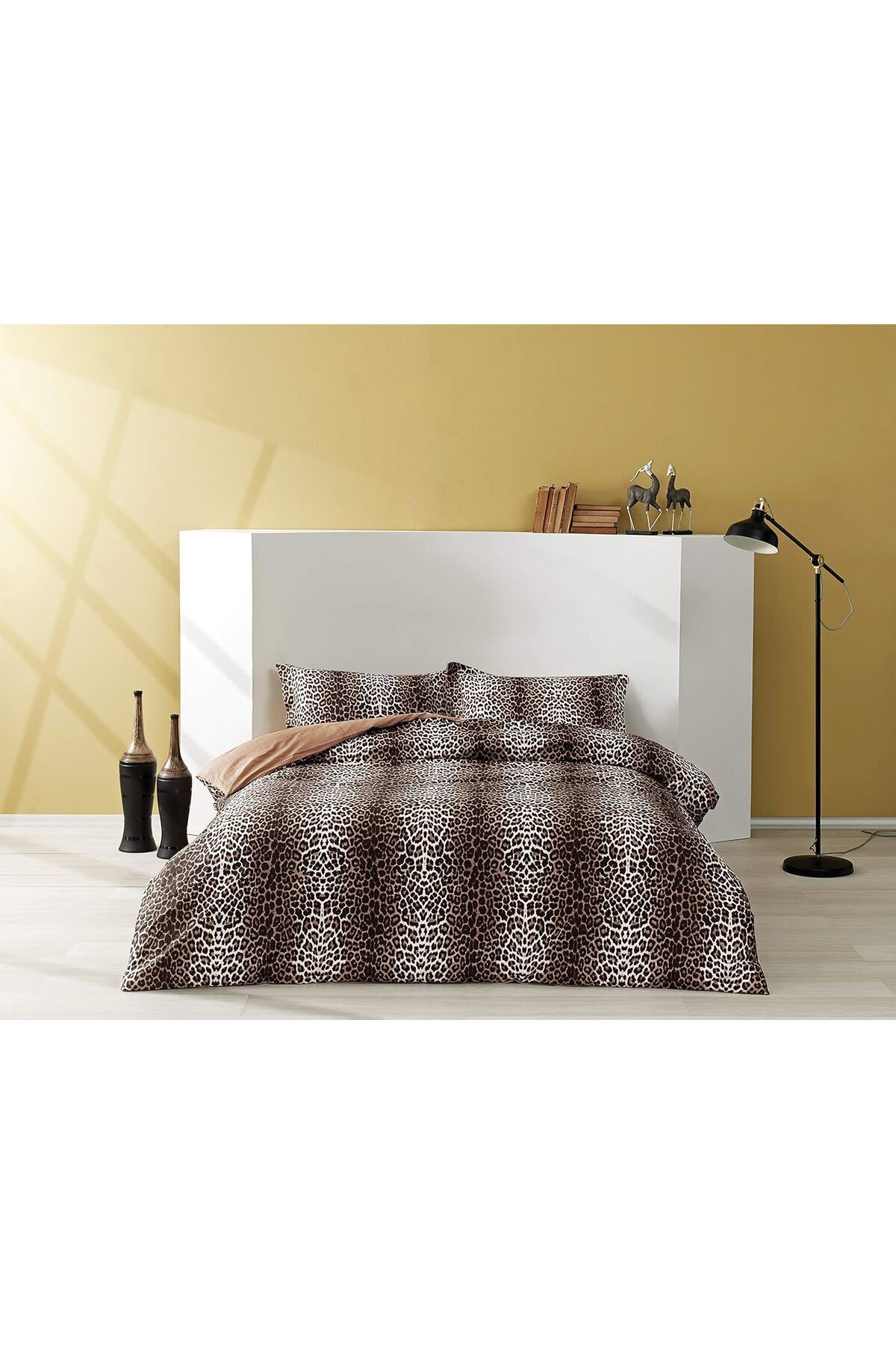 STOREMAX nslmshop Saten Leopard Çift Kişilik Nevresim Takımı, Çok Renkli Life Store 1037065