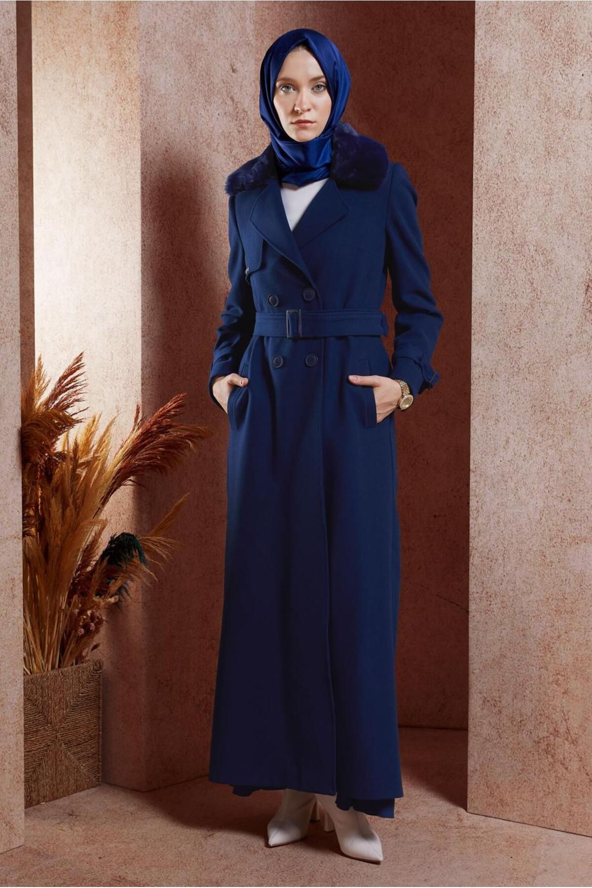 مانتو حجاب کمربند 90540 Alvina