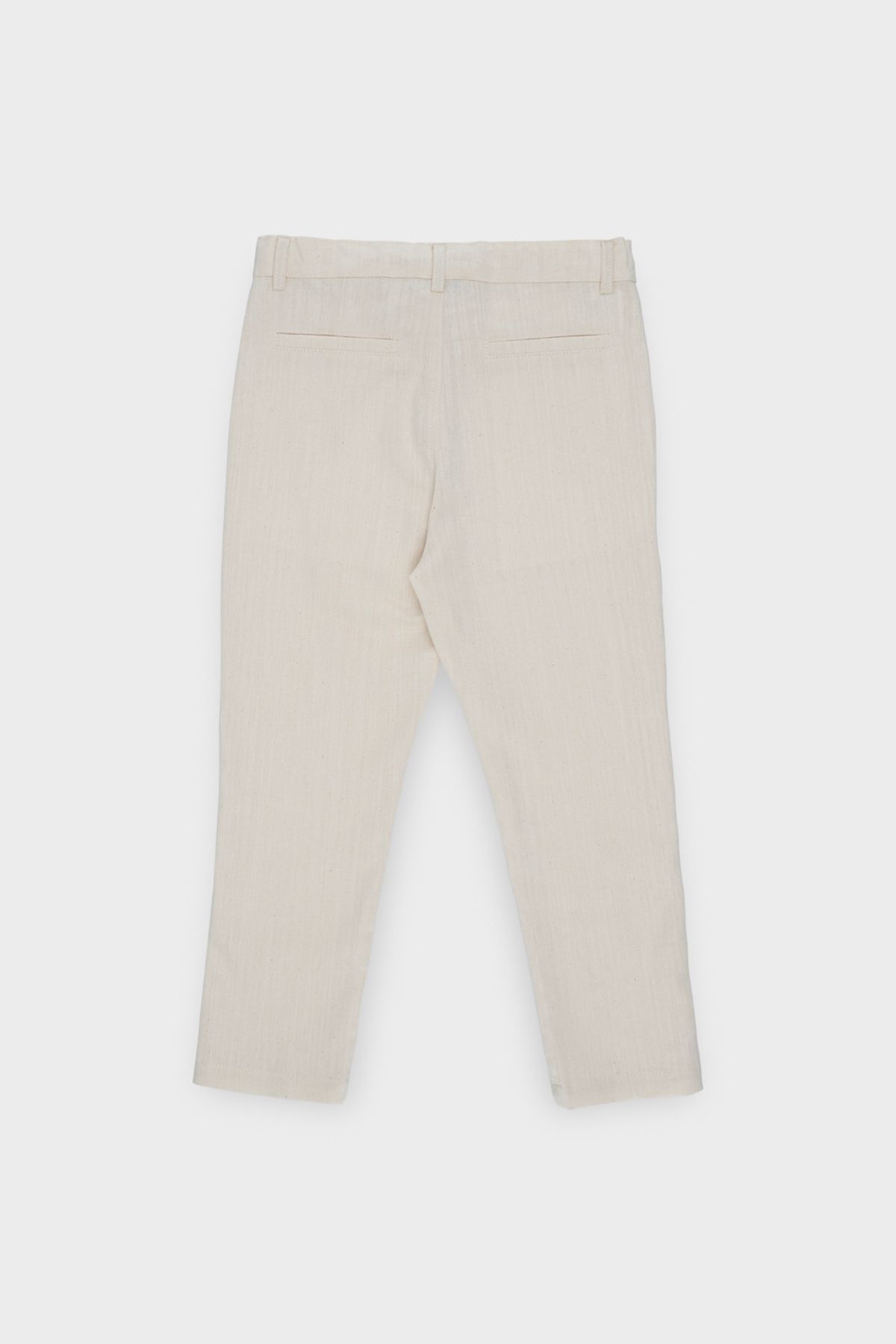 Panço-Boy's Button Detailed Beige Trousers 3