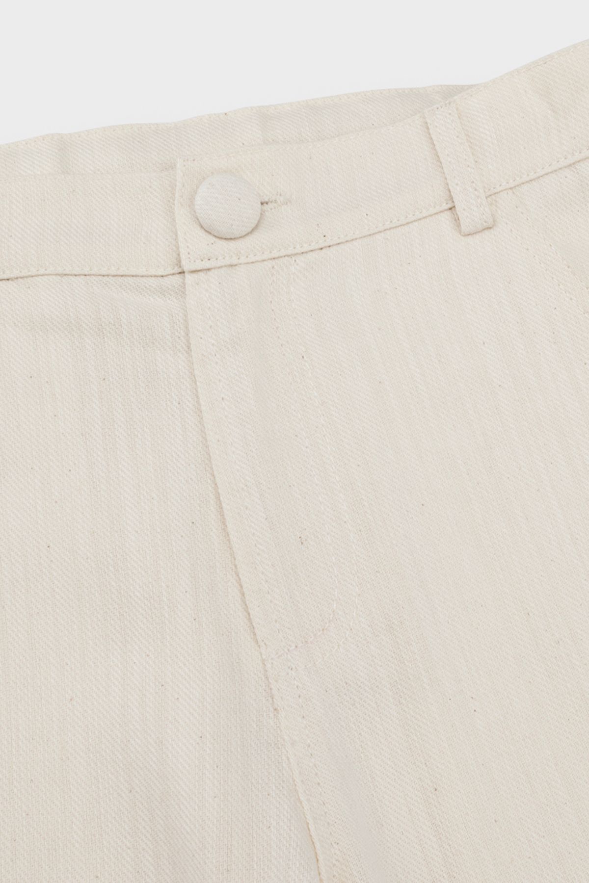 Panço-Boy's Button Detailed Beige Trousers 2