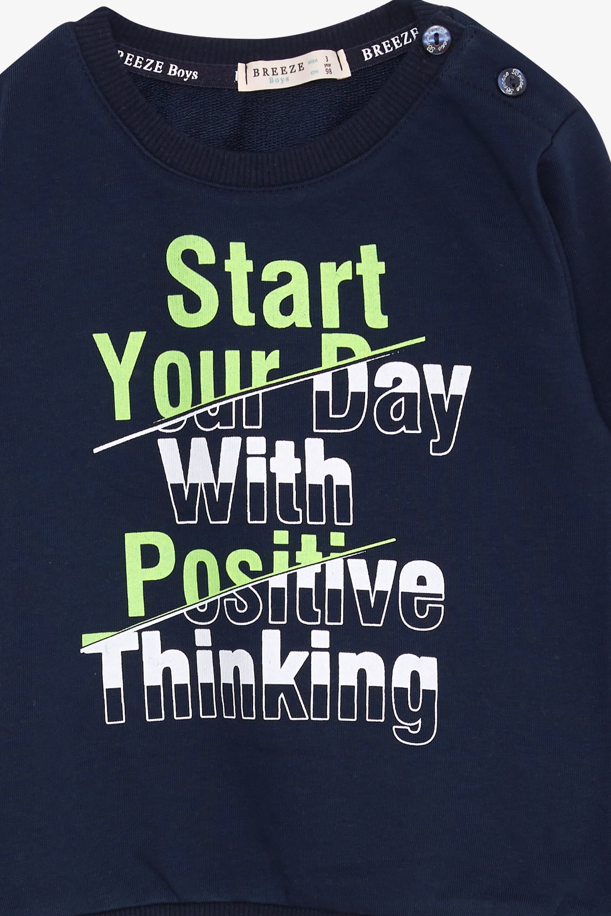 Breeze Erkek Çocuk Sweatshirt Yazı Baskılı 2-6 Yaş, Lacivert fotoğrafı 3 (önizleme)