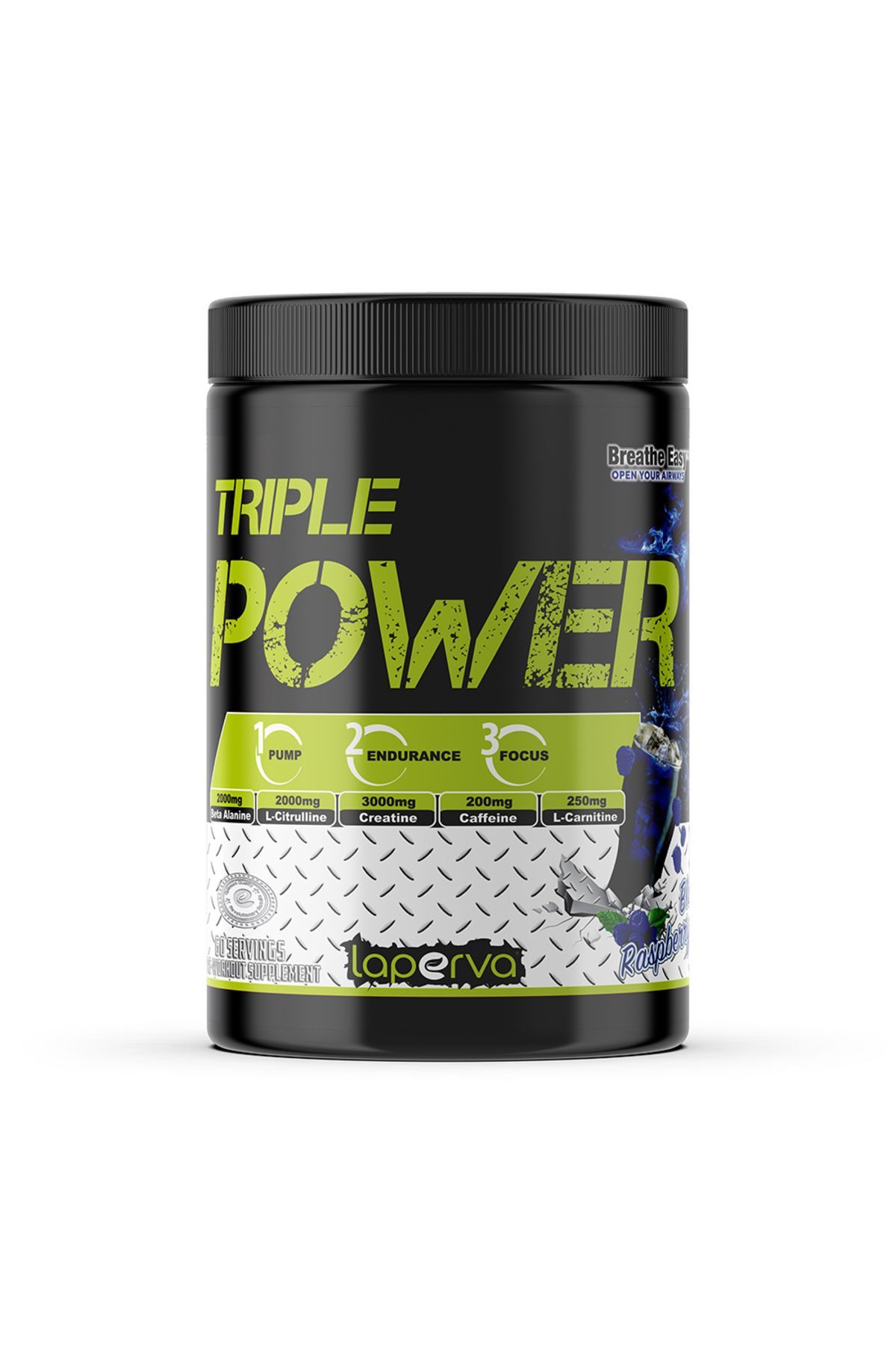 Laperva-Triple Power Pre-workout, Blue Raspberry, 60,enhance Physical Performance And Reduce Tiredness. 1