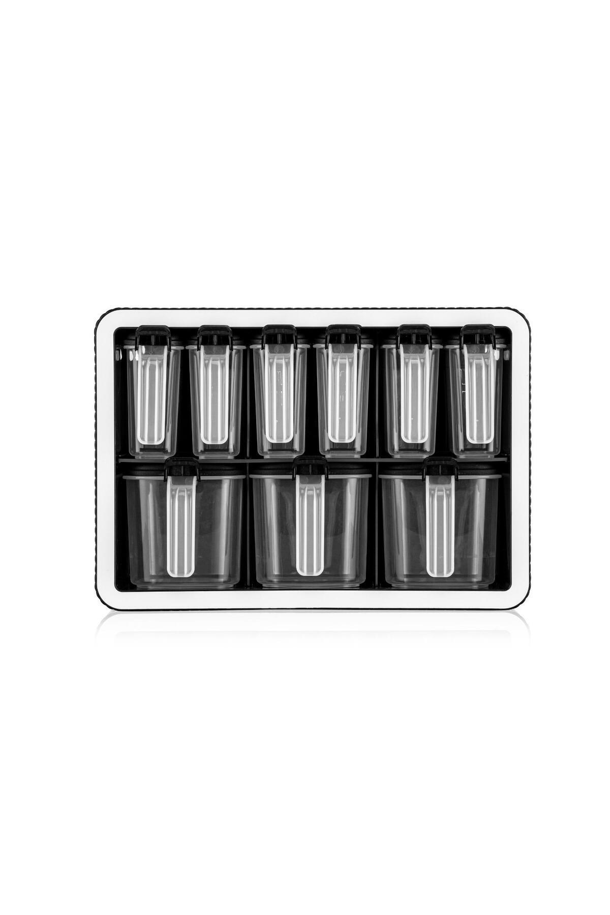 demirosa-9-Piece Spice Rack Set with Stand Spice Rack Set with Spoon Spice Set 6