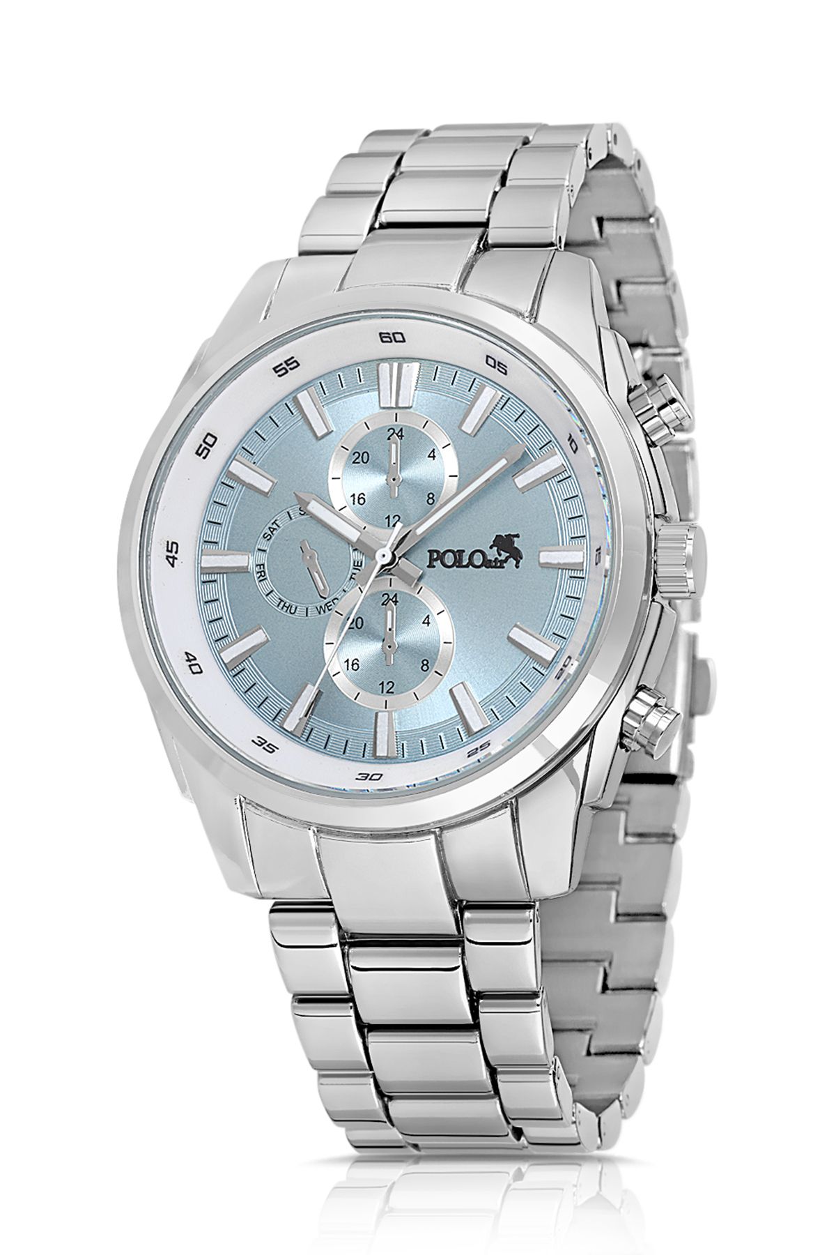 Polo Air-Metal Men's Wristwatch Silver Blue Color Pl-0937E2X 2