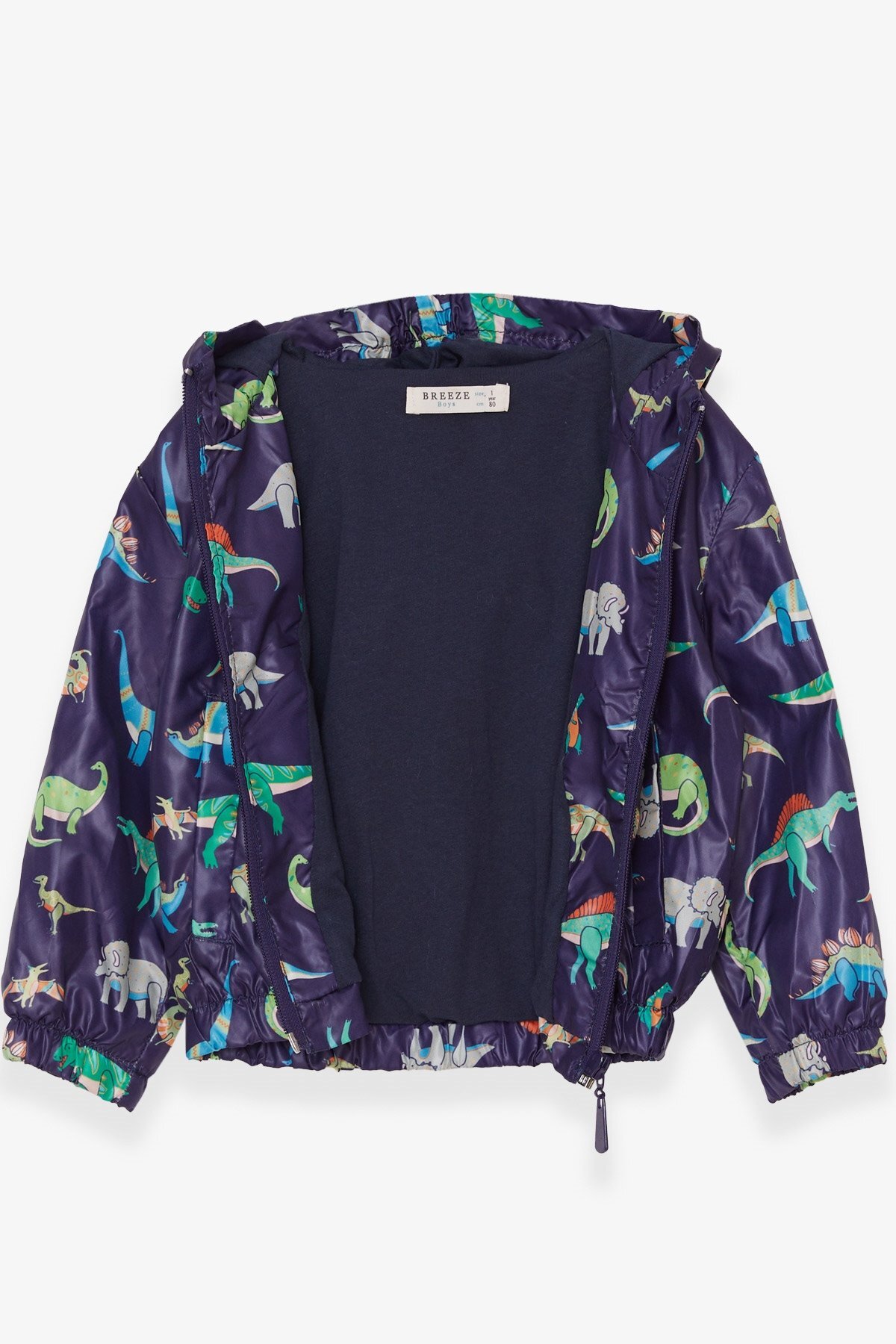 Breeze Erkek Çocuk Yağmurluk Renkli Dinozor Desenli 1-5 Yaş, Lacivert fotoğrafı 2 (önizleme)