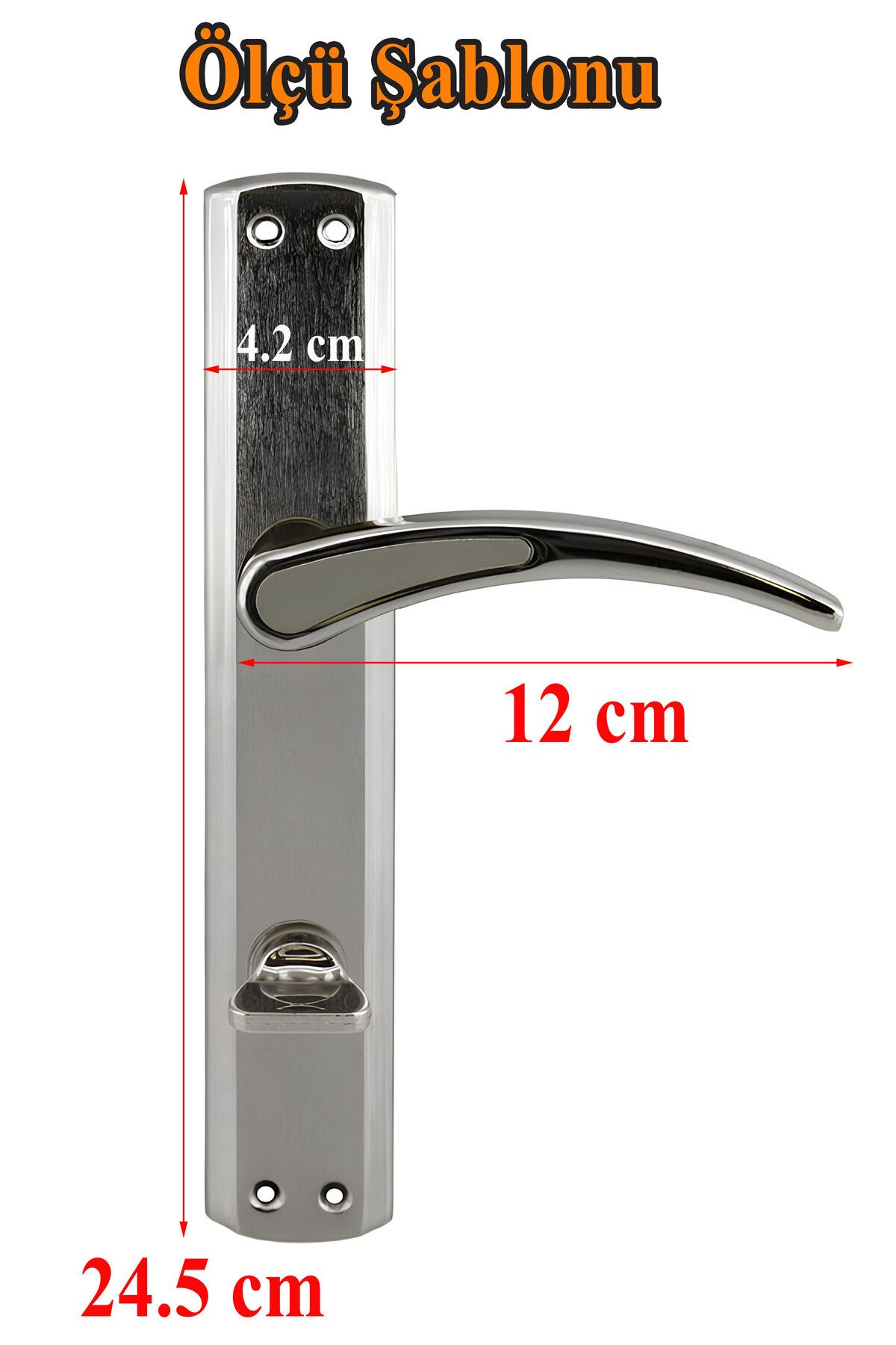 Badem10-Atlas Wc - Nickel Inox Mirrored, Lockable Bathroom Door, Suitable for Right and Left 1 Set 2