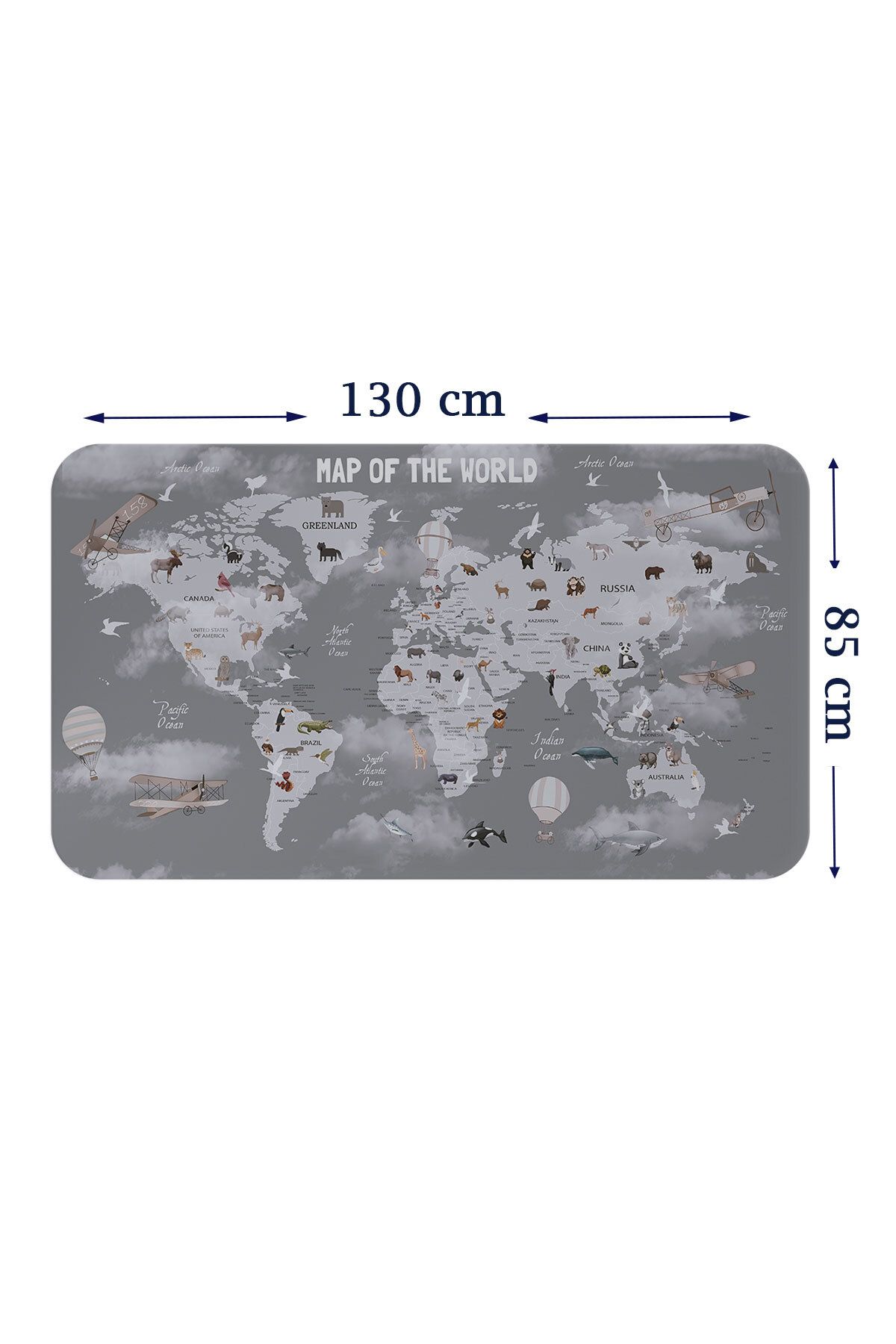 Haye Collection Eğitici Dünya Haritası Dünya Atlası Çocuk ve Bebek Odası Duvar Sticker-85x130-3811