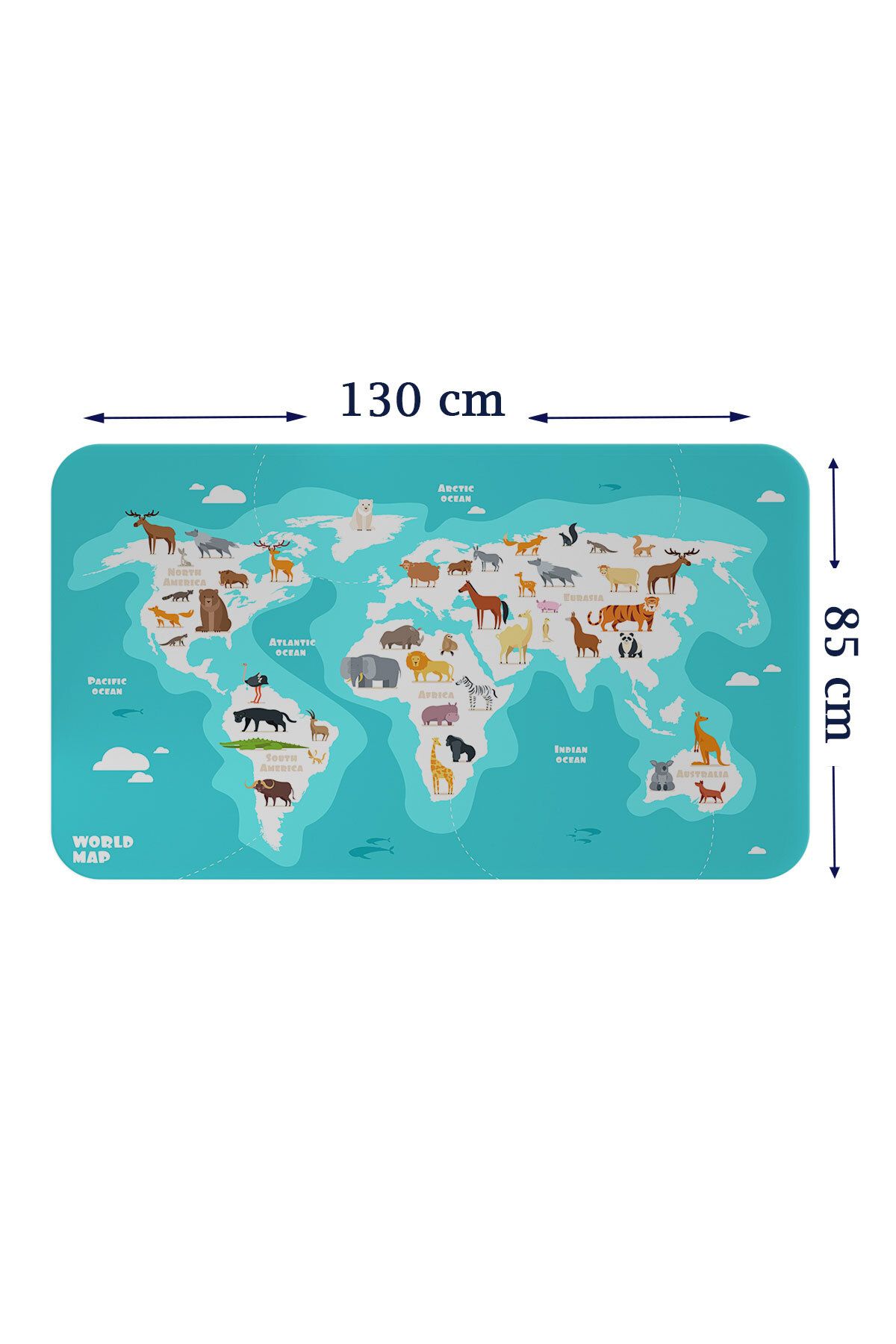 Haye Collection Eğitici Dünya Haritası Dünya Atlası Çocuk ve Bebek Odası Duvar Sticker-85x130-3785
