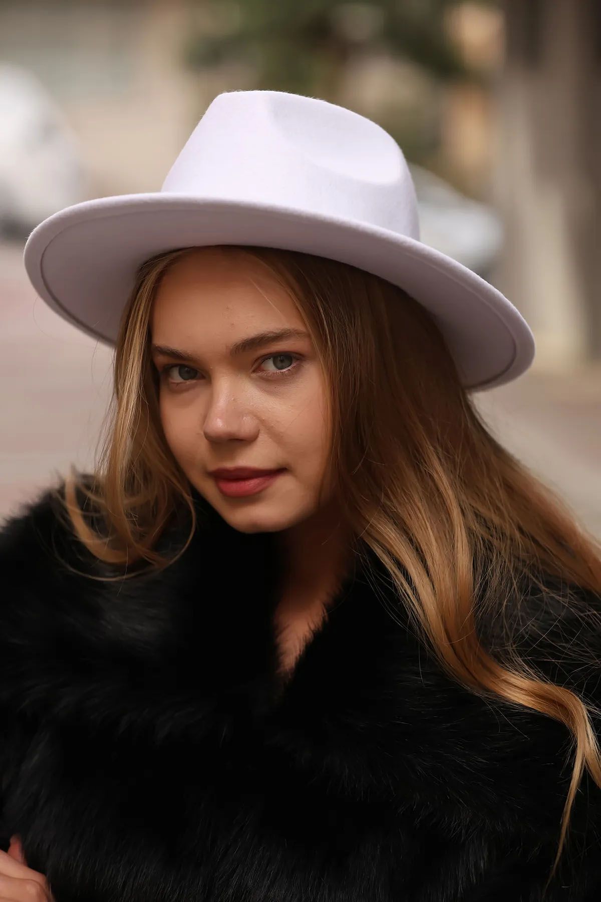 REMSA-White Button Detailed Fedora Hat 1145 4