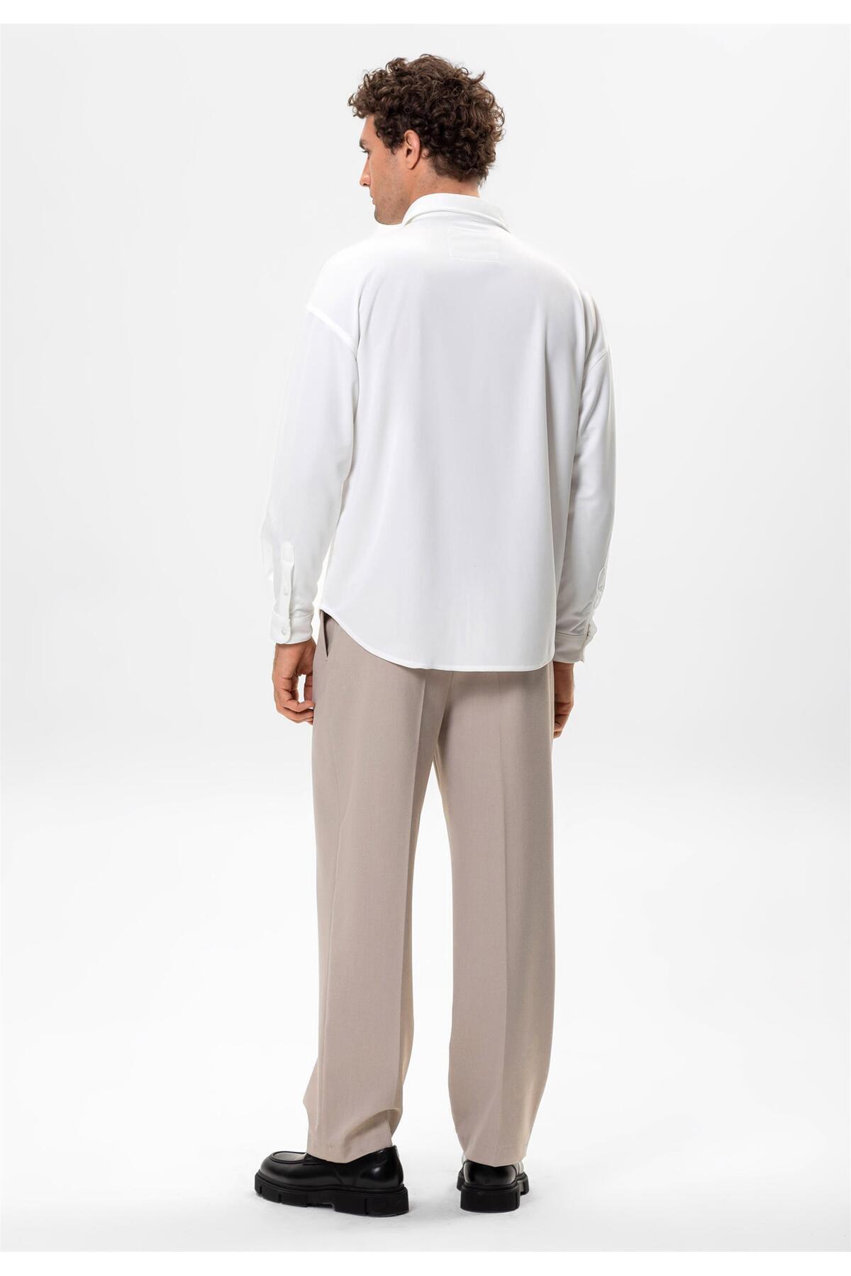 Antioch-Ecru Oversize Classic Men's Shirt 6