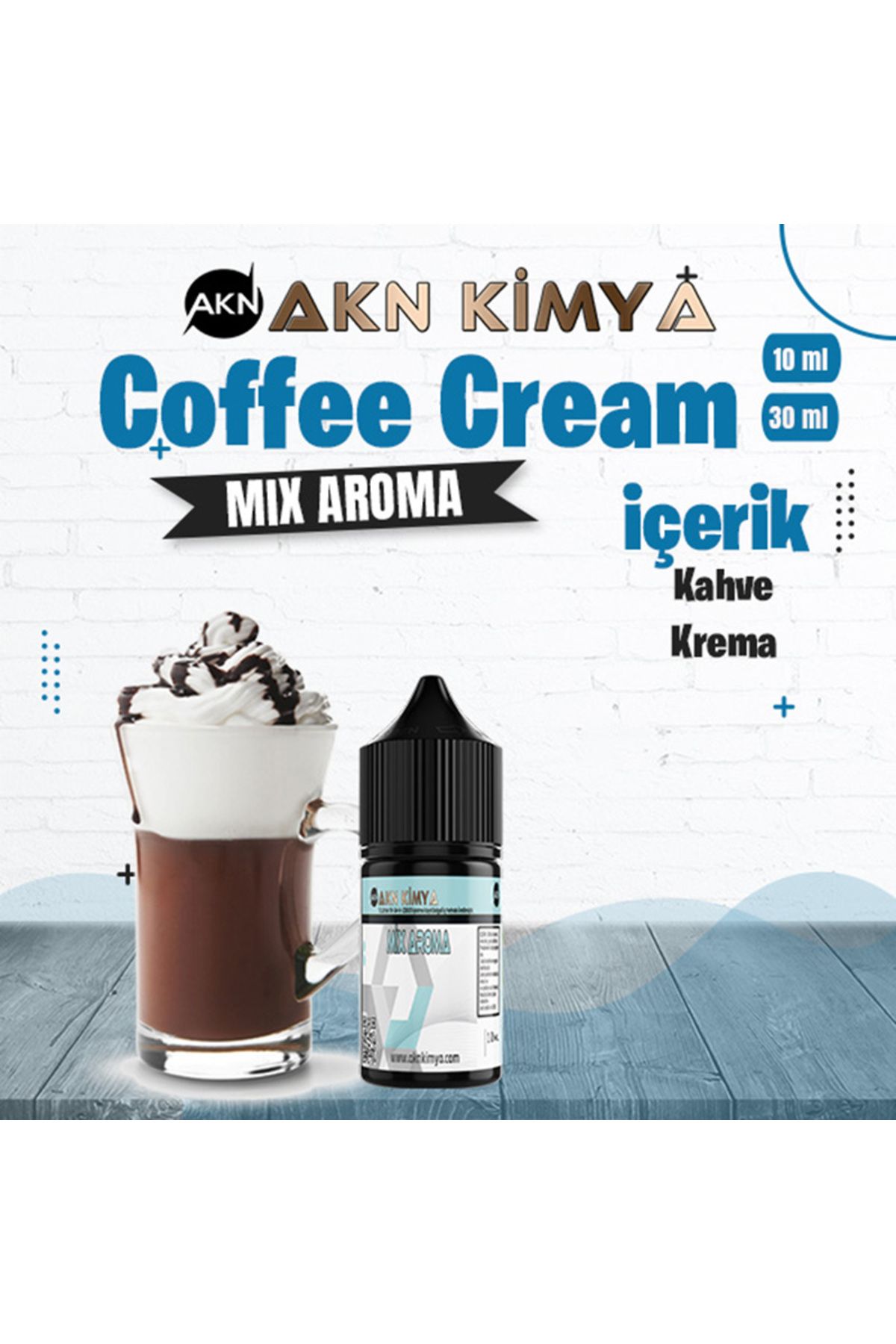 akn kimya Coffee Cream Mix Aroma Kahve Krema Gıda Aroması 10 ml